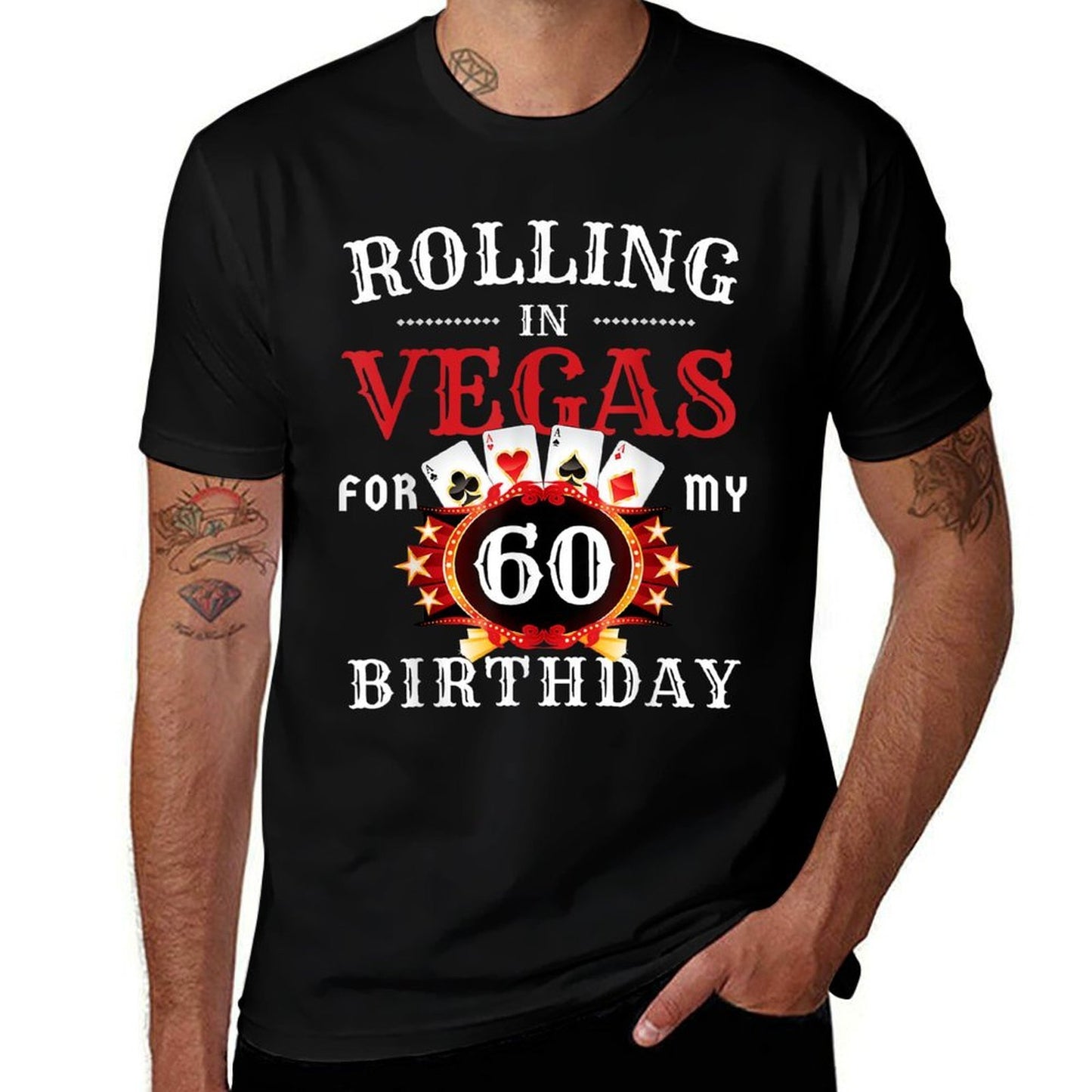 Rolling In Vegas For My 60th Birthday Party in Las Vegas Vintage-inspired T-Shirt