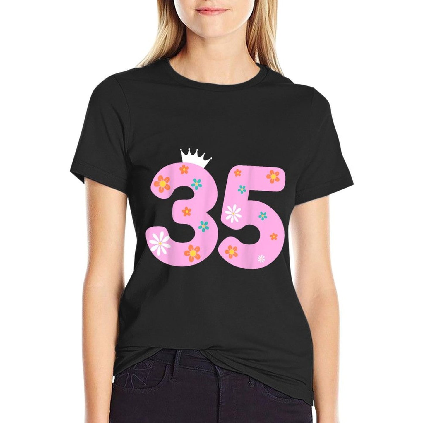 35 Year Old Birthday Flower Crown Its My 35th Birthday Relaxed-fit T-Shirt