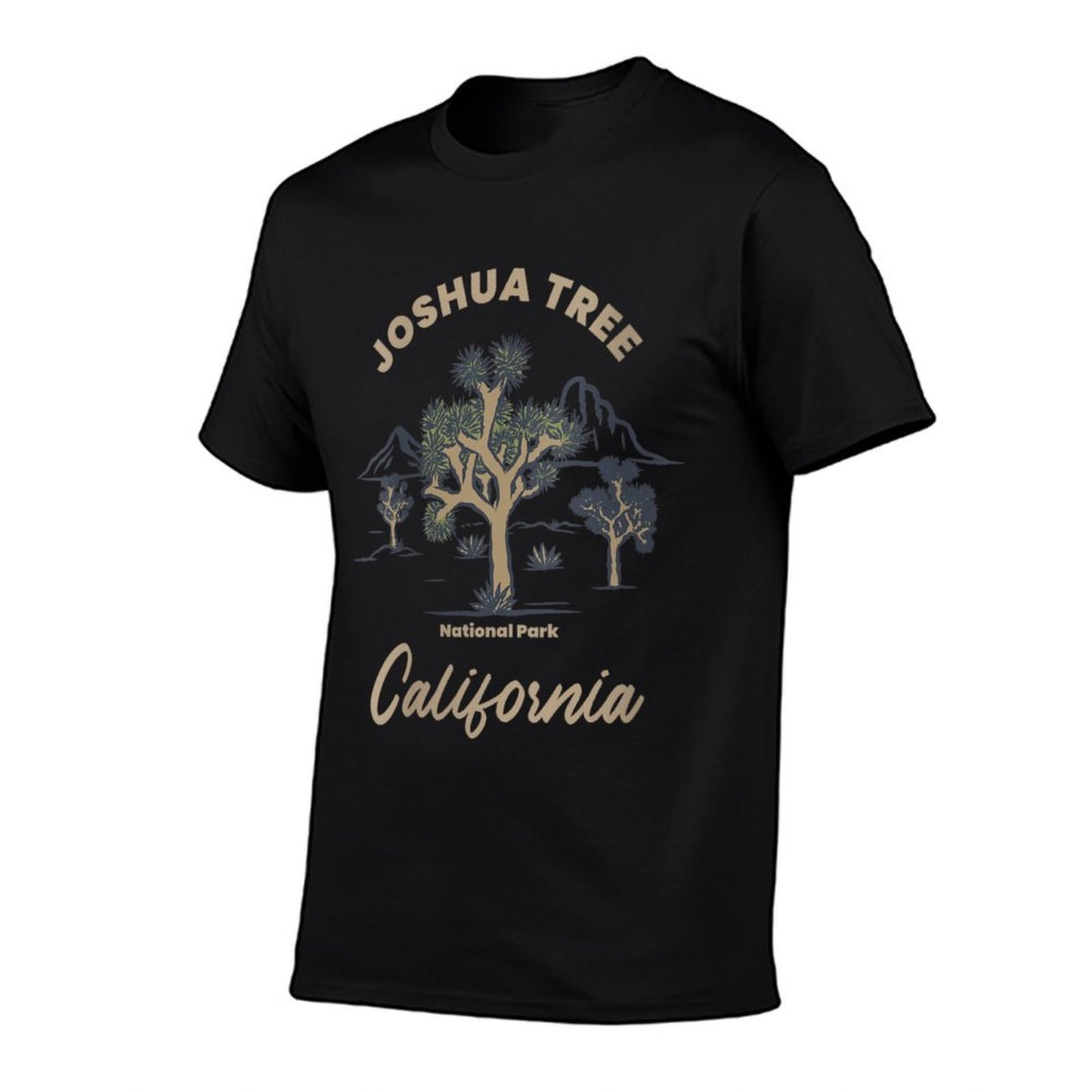 Womens Joshua Tree National Park California Desert Landscape Rolled Sleeves T-Shirt