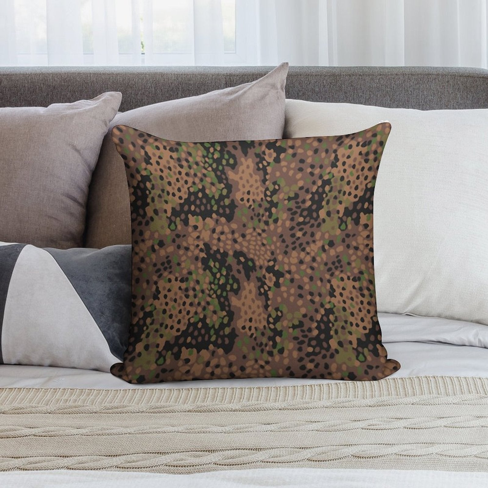 M44 Pea Dot Camo Soft Style Accent Throw Pillow