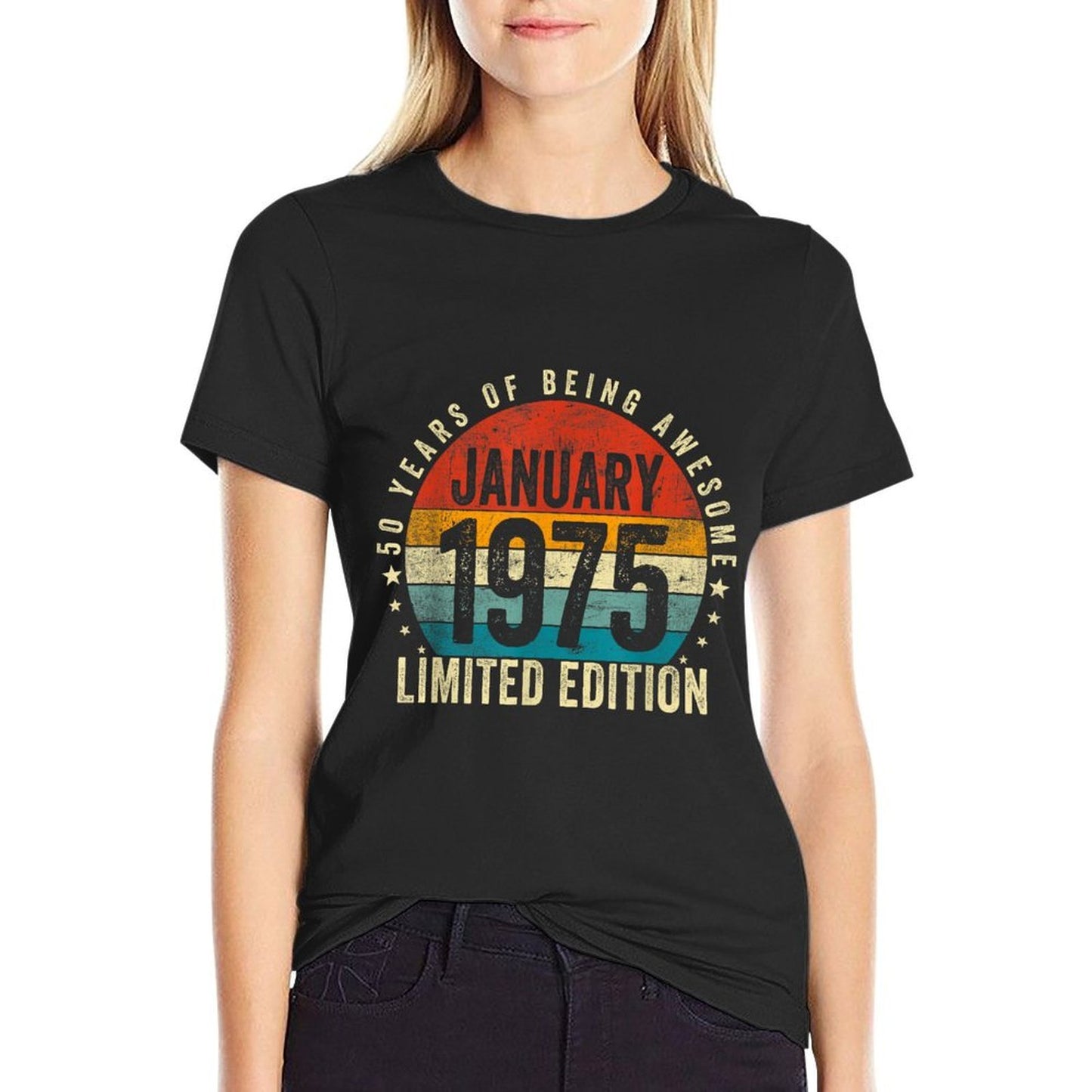 Vintage January 1975 Funny 50 Years Old Gifts 50th Birthday Graphic-printed T-Shirt