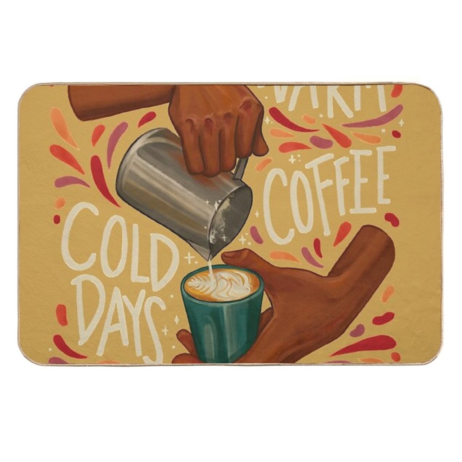 Warm Coffee Cold Days  Dirt-Trapping Bath Mat