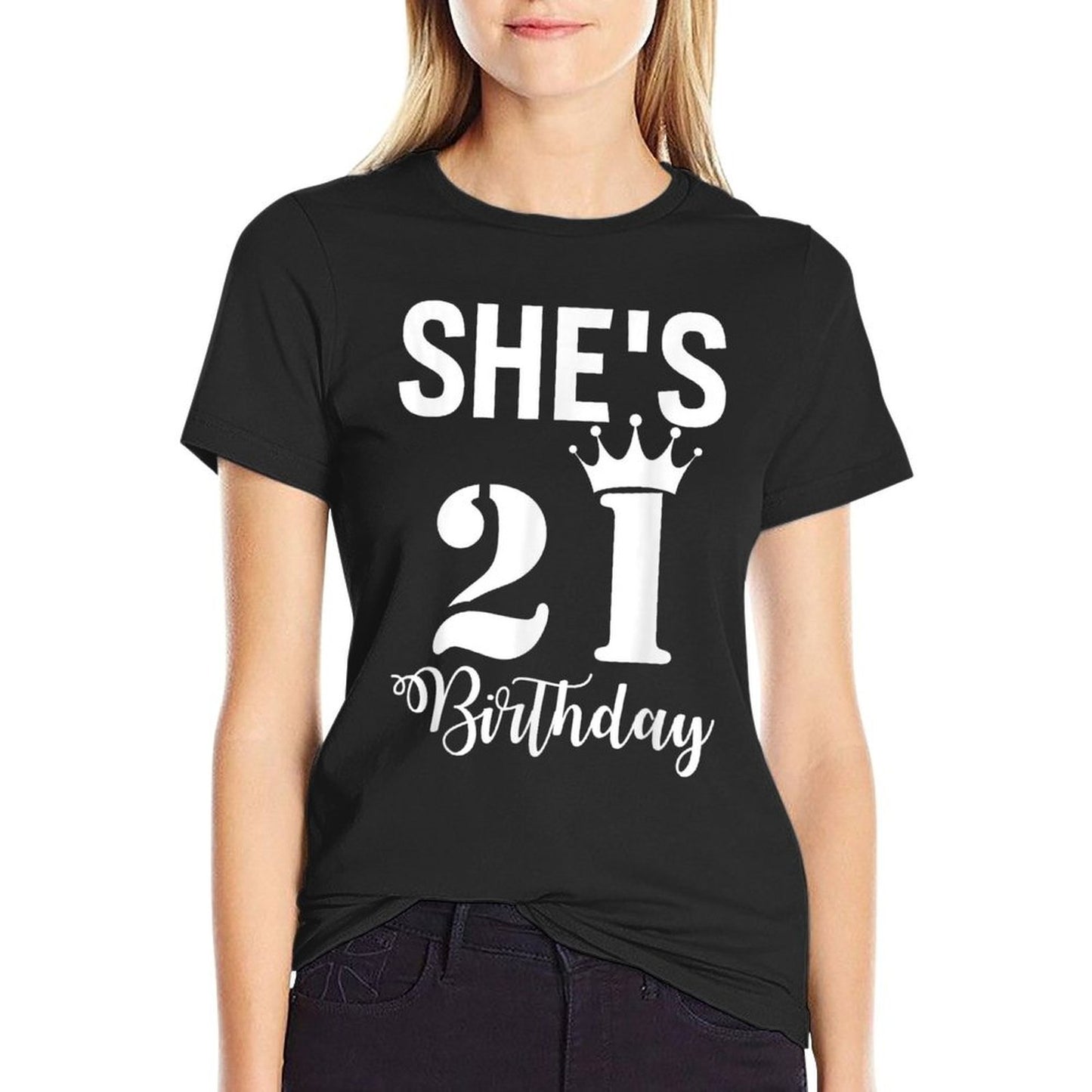 She's 21 Birthday Cute 21st Birthday Moisture-wicking T-Shirt