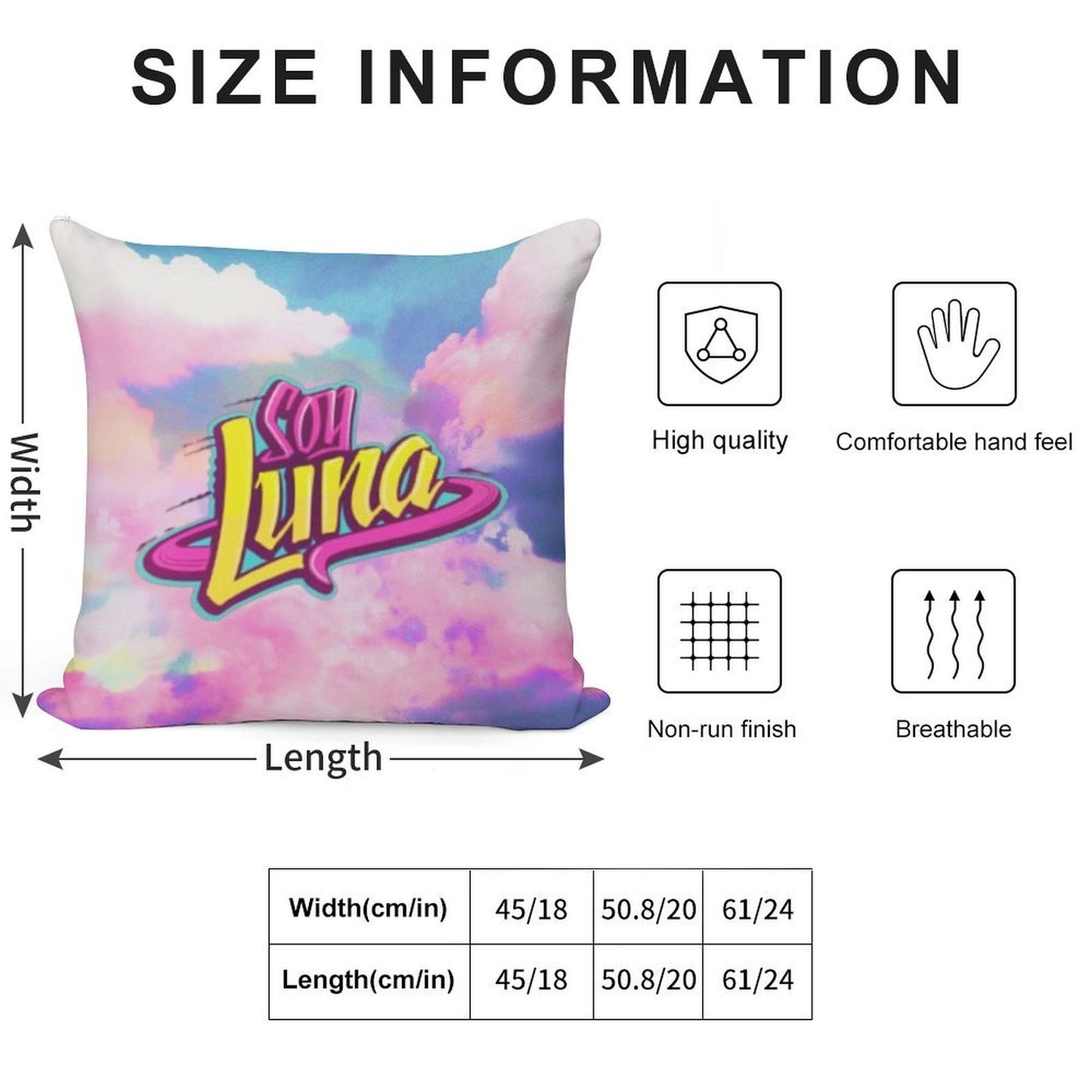 Soy Luna Logo Soft Decorative Cover Throw Pillow