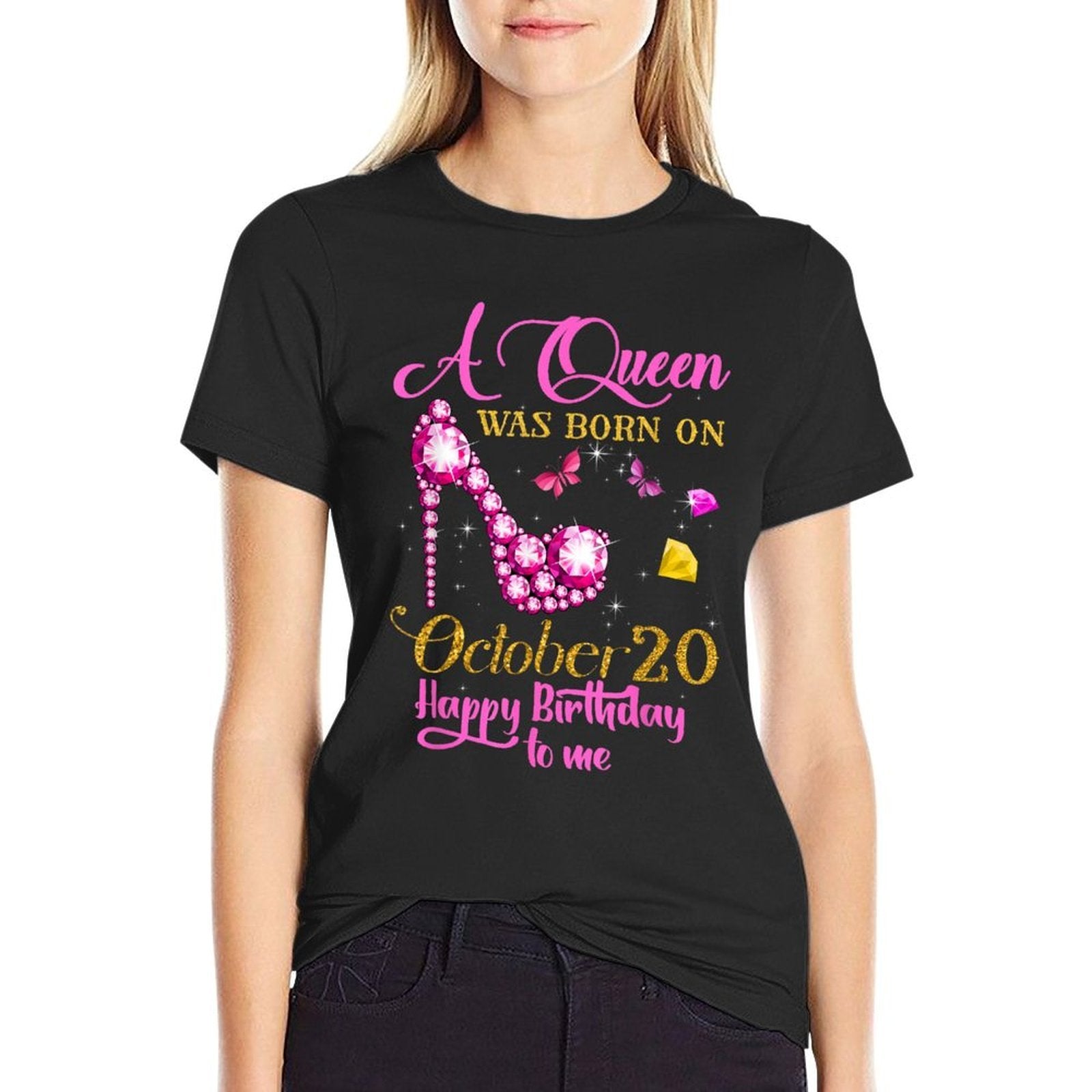 A Queen Was Born on October 20, 20th Birthday  Stretchy T-Shirt