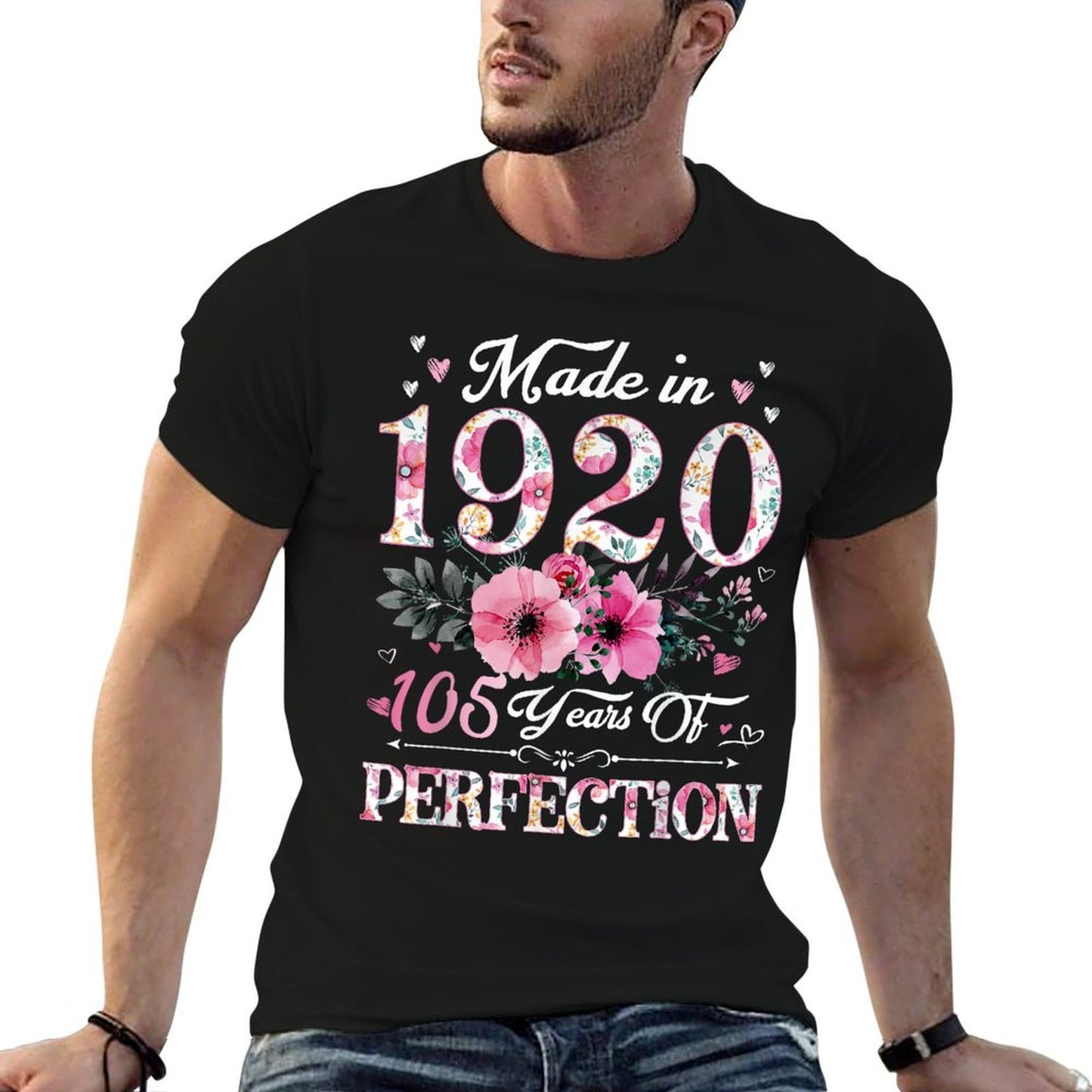 105 Year Old Made In 1920 Floral 105th Birthday Gift For Wom Graphic-printed T-Shirt