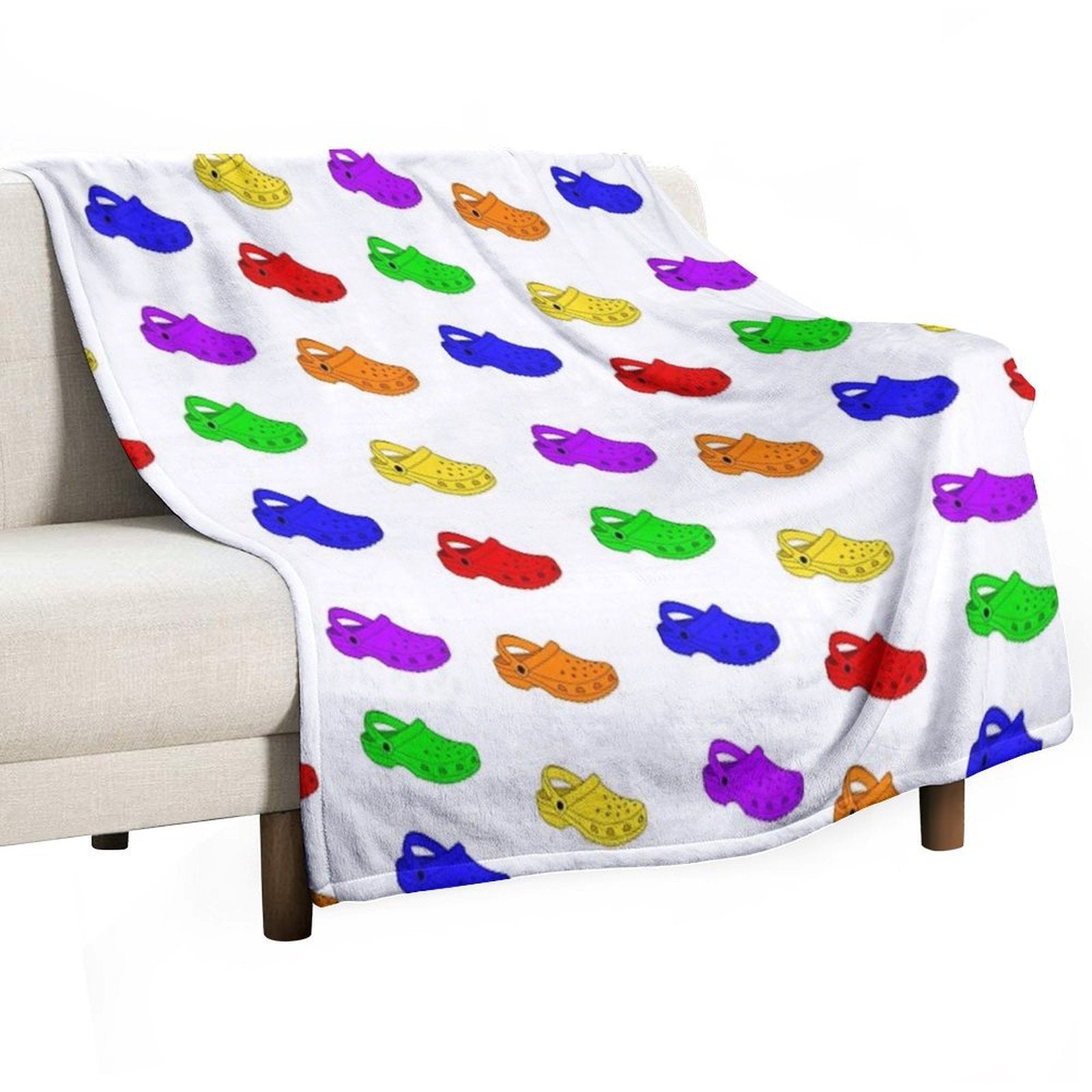 Rainbow Crocs Pack Comfort Throw Blanket