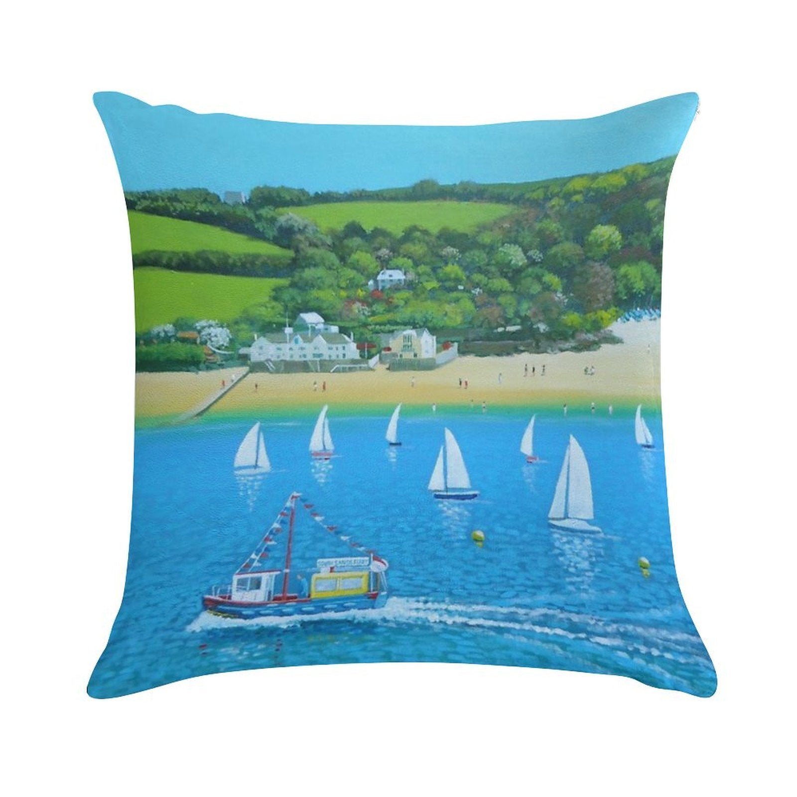 A Salcombe Summer - Devon UK Soft Home Decor Throw Pillow