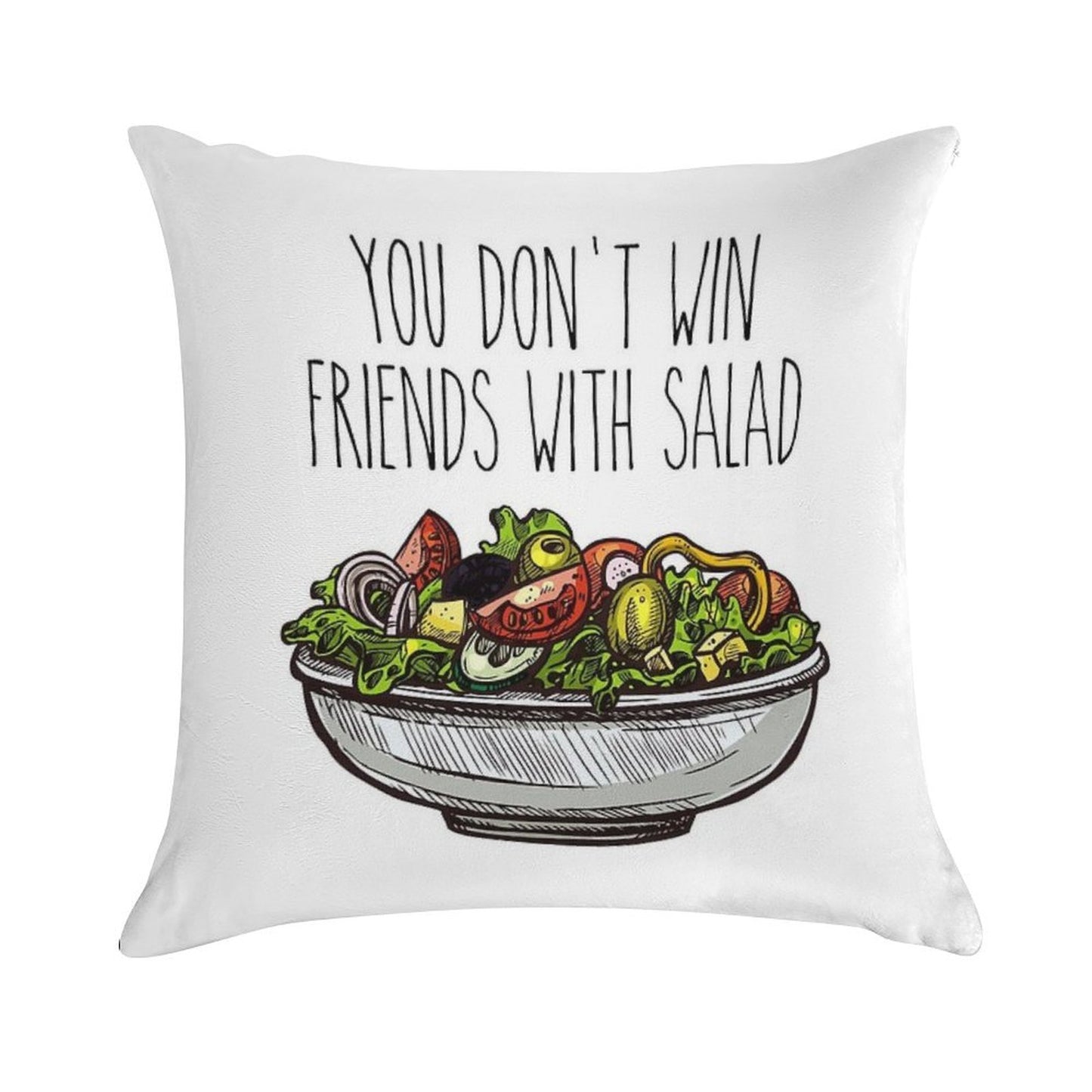 Simpsons Salad Soft Short Plush Fabric Throw Pillow