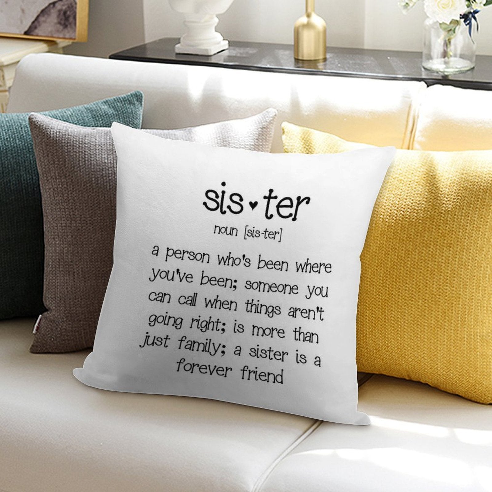 Sister Soft High-Density Material Throw Pillow