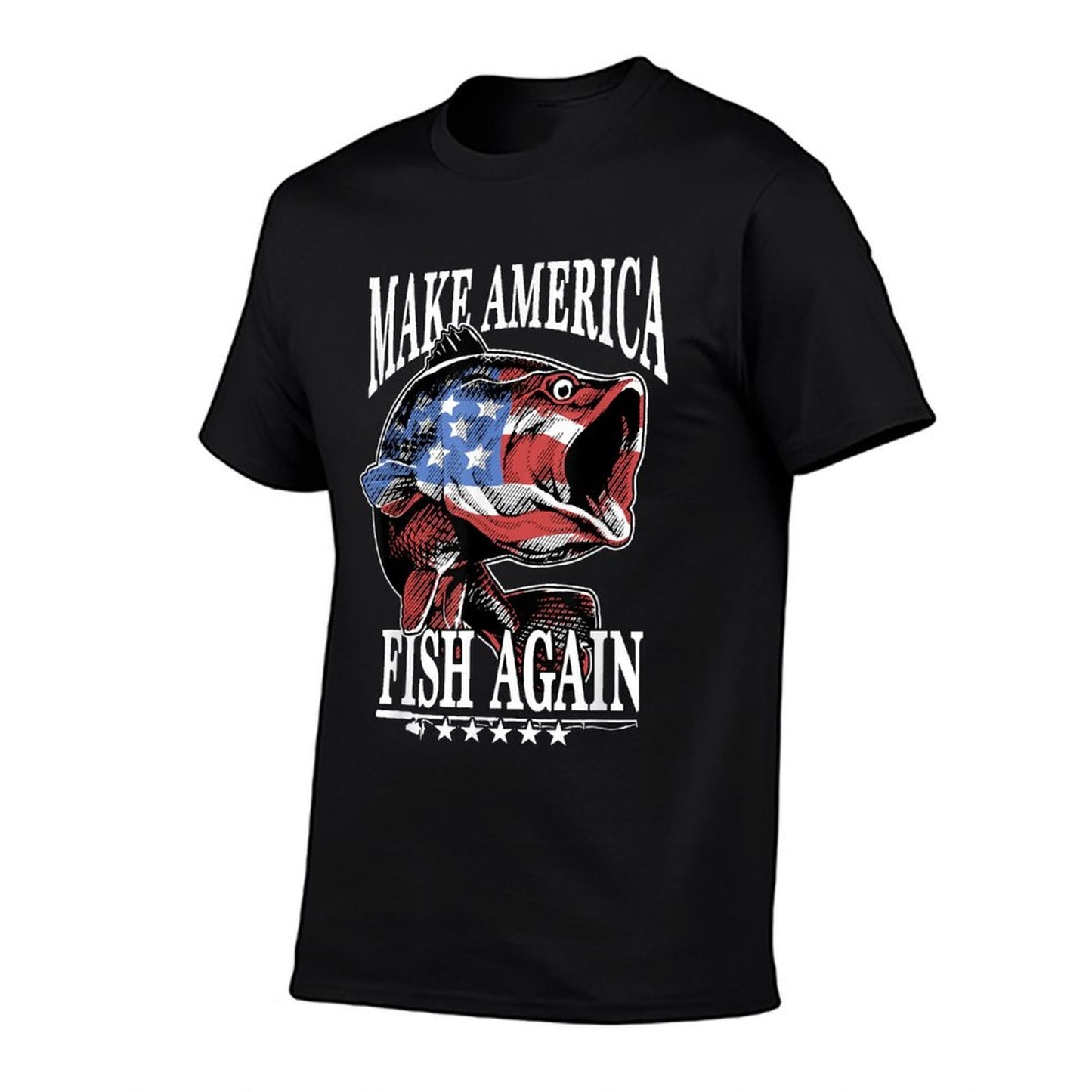 4th of July Fishing  Make America Fish Again USA Fisherman  Polyester Blend T-Shirt