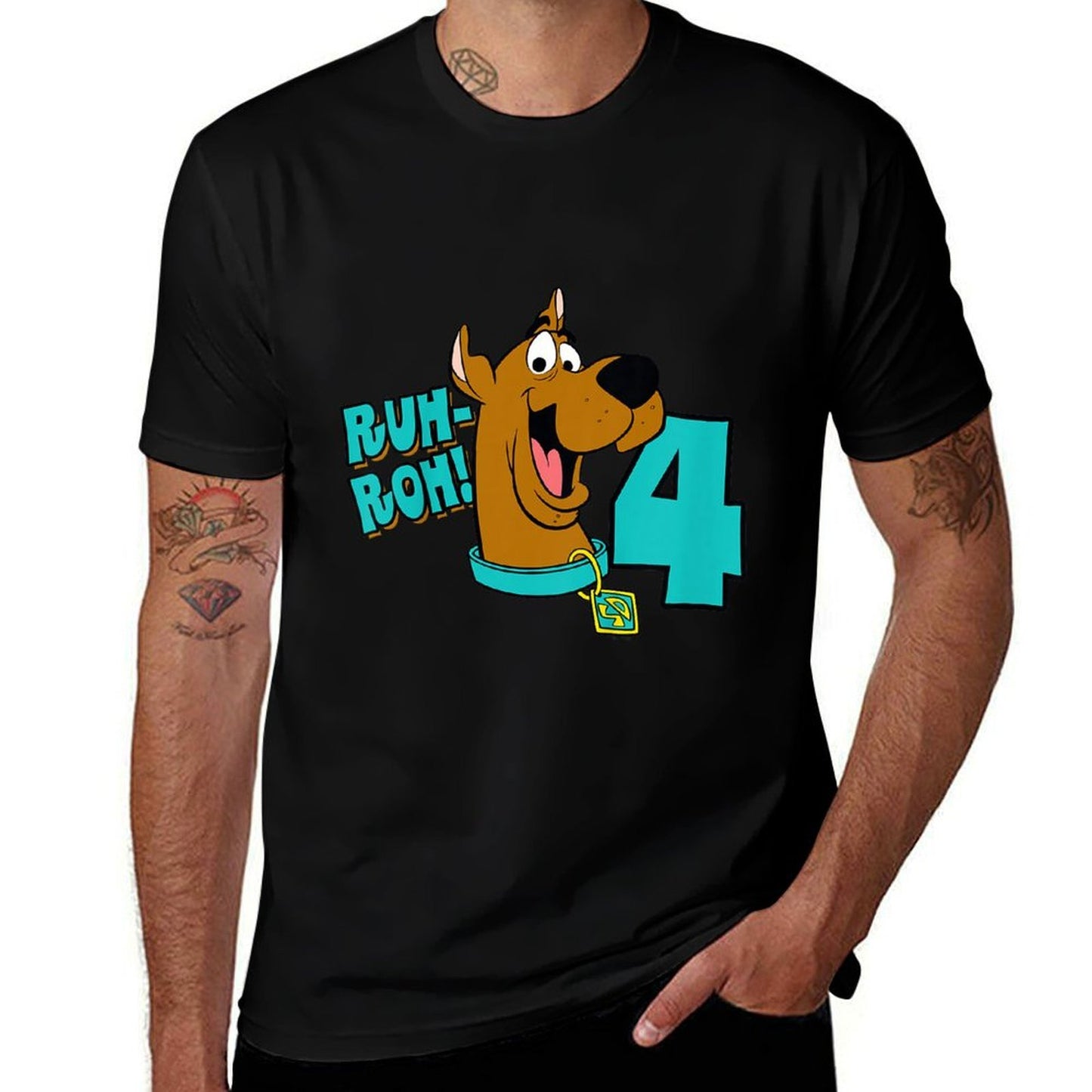 Scooby-Doo 4th Birthday Ruh-Roh! I'm 4! Wrinkle-resistant T-Shirt