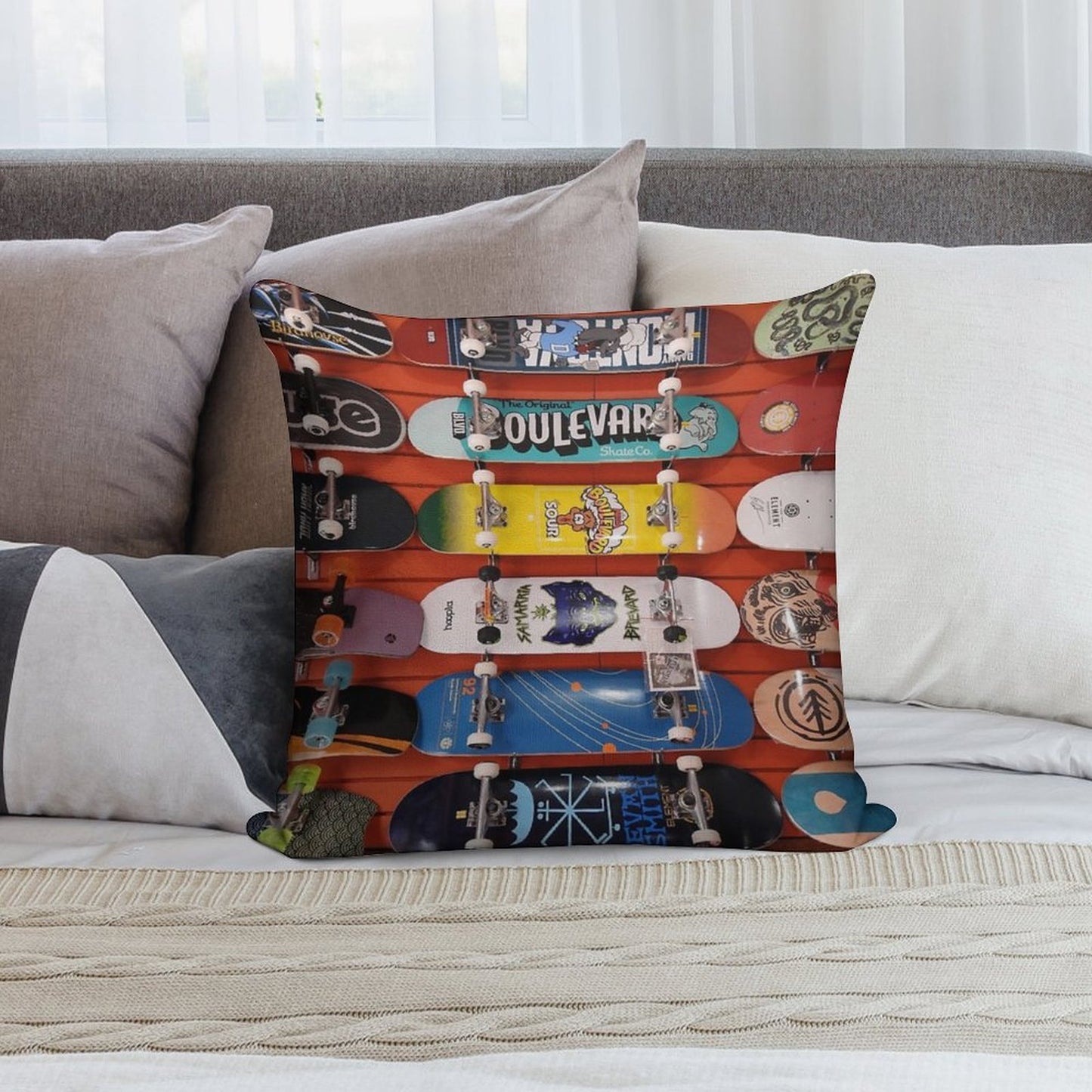 Skateboards Soft Bedroom Essential Throw Pillow