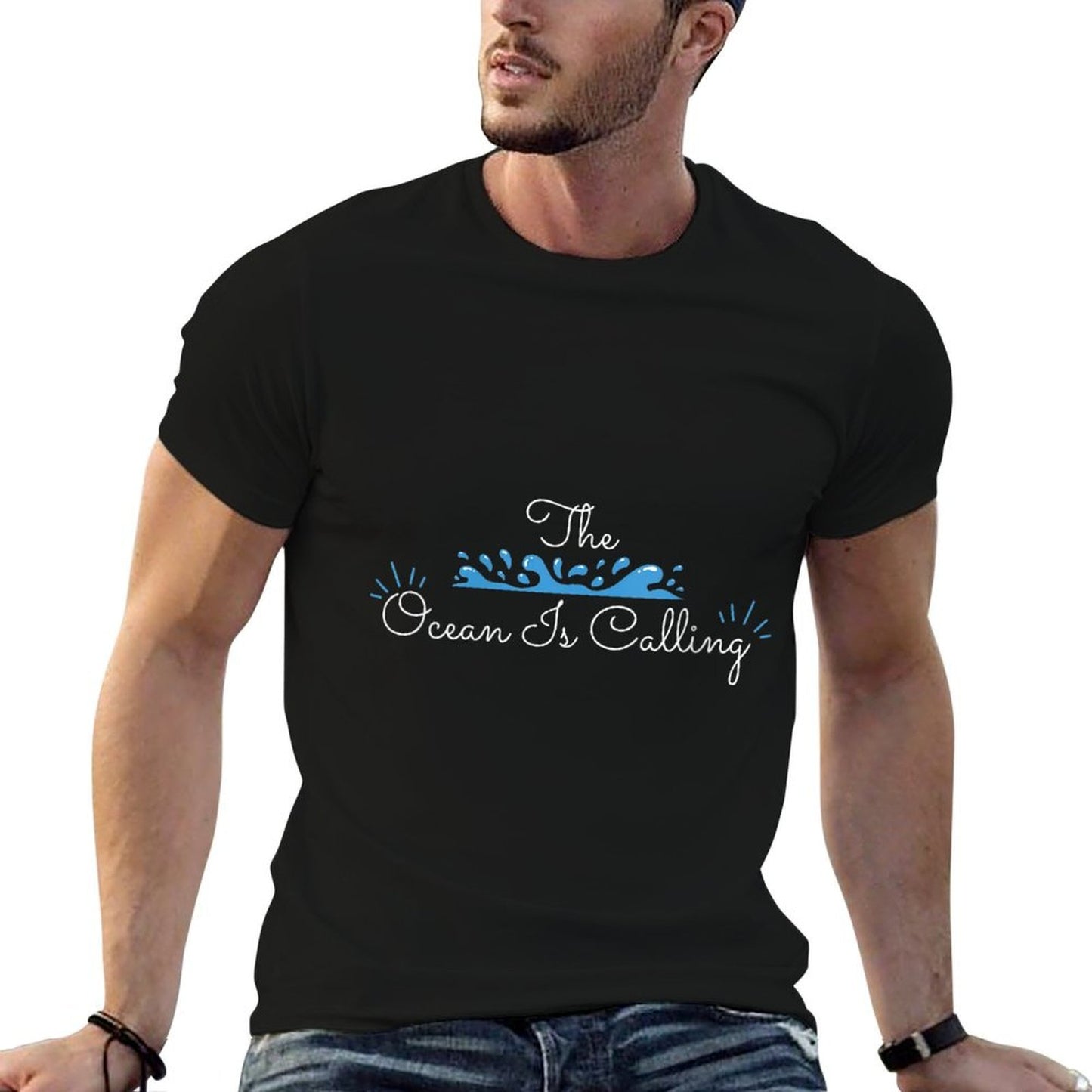 Womens Funny Sea Lover Animal Gift, The Ocean Is Calling Lightweight T-Shirt