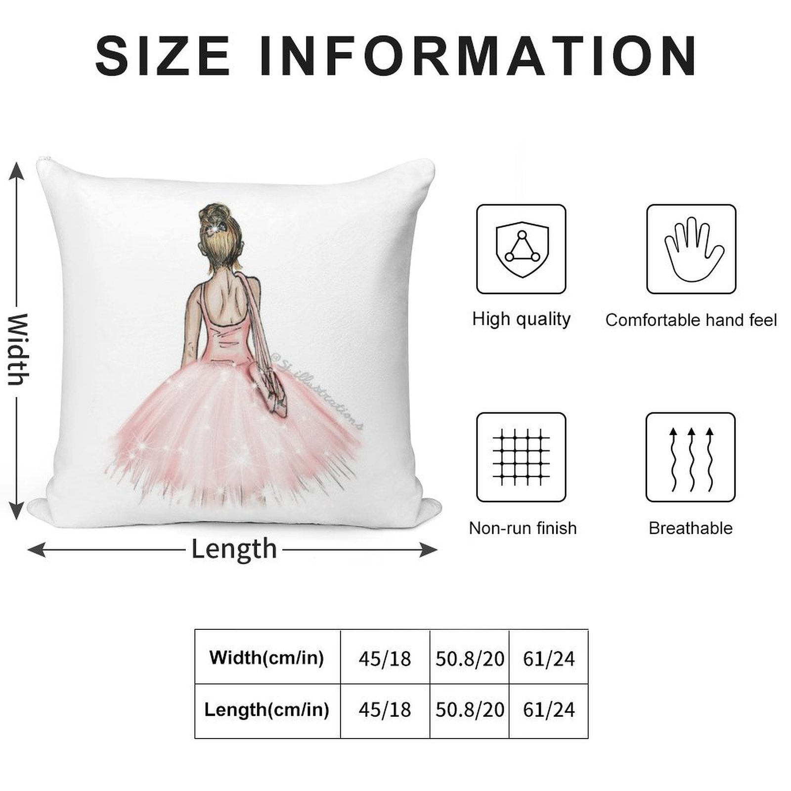 Ballerina Sparkle Soft Washable Throw Pillow