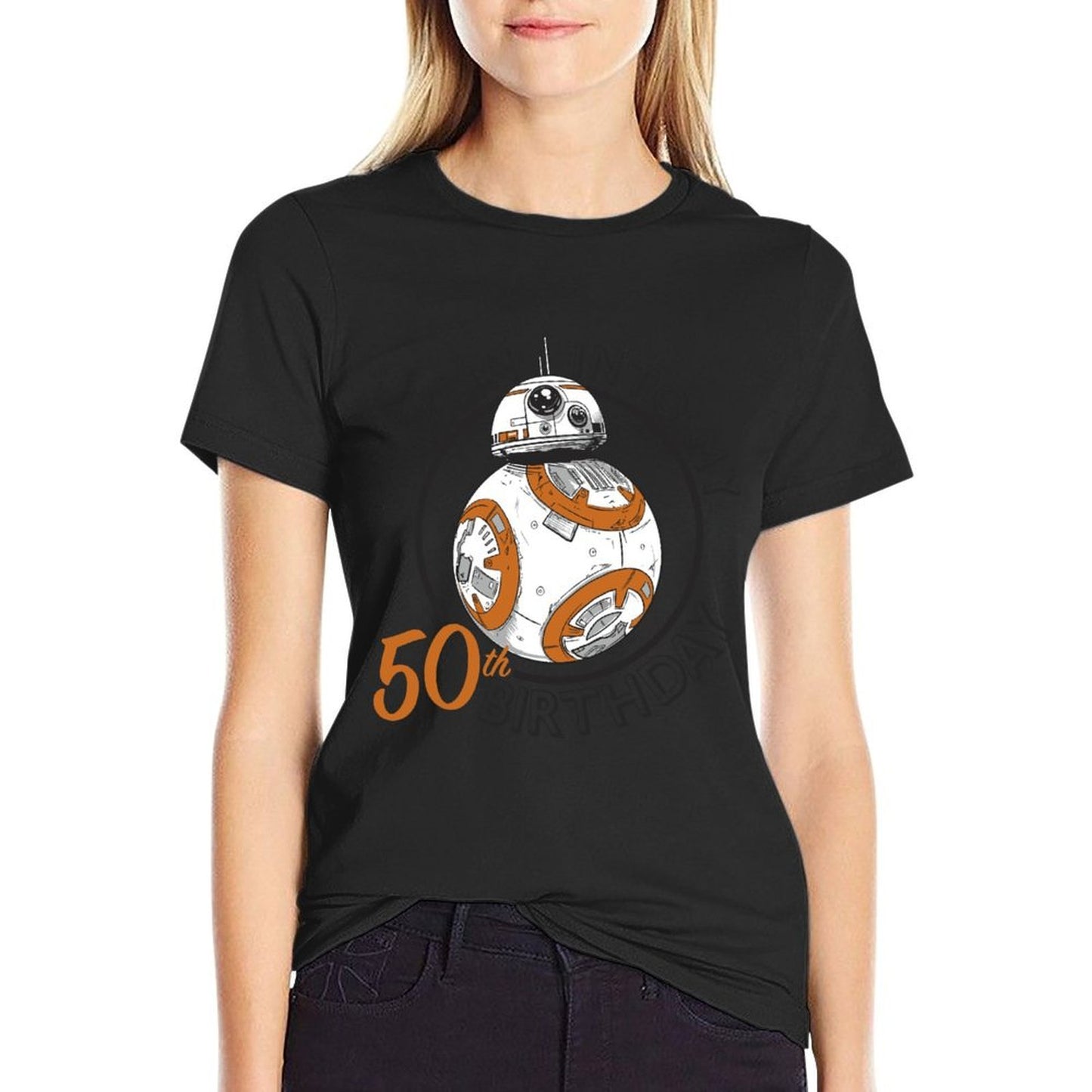 Star Wars BB-8 Rollin Into My 50th Birthday Portrait Soft T-Shirt