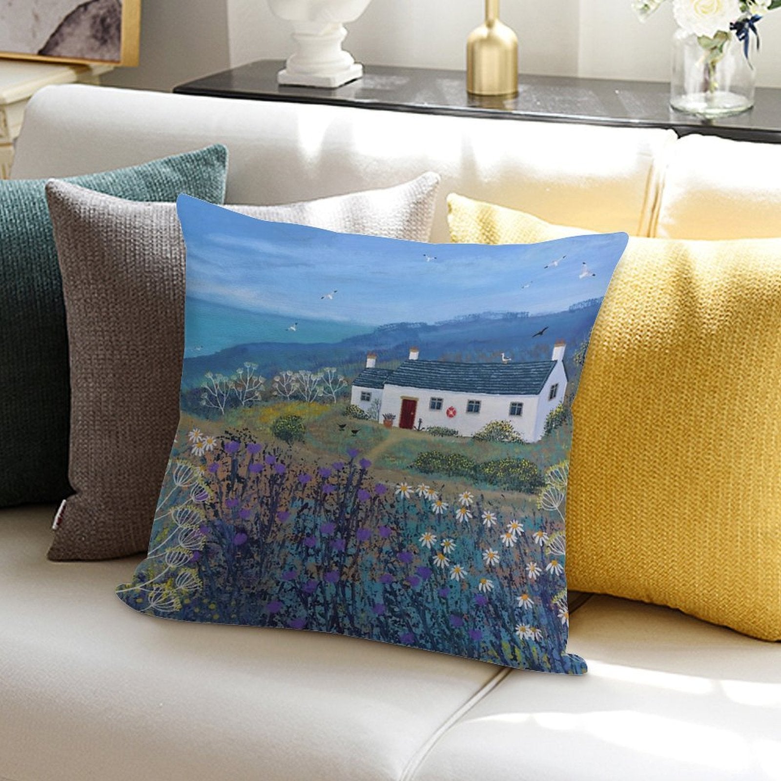 A Place by The Sea Soft Ultra-Soft Texture Throw Pillow