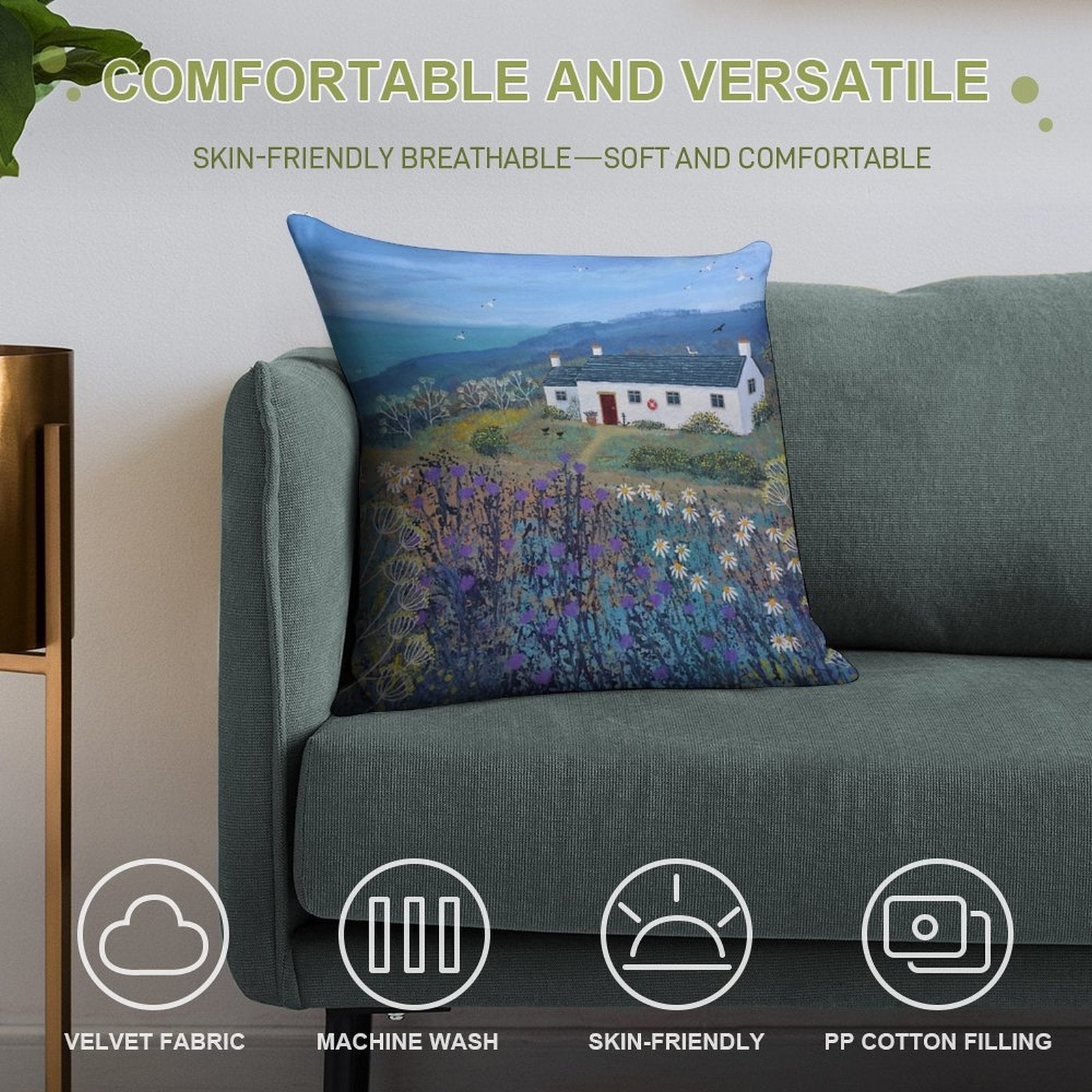 A Place by The Sea Soft Ultra-Soft Texture Throw Pillow