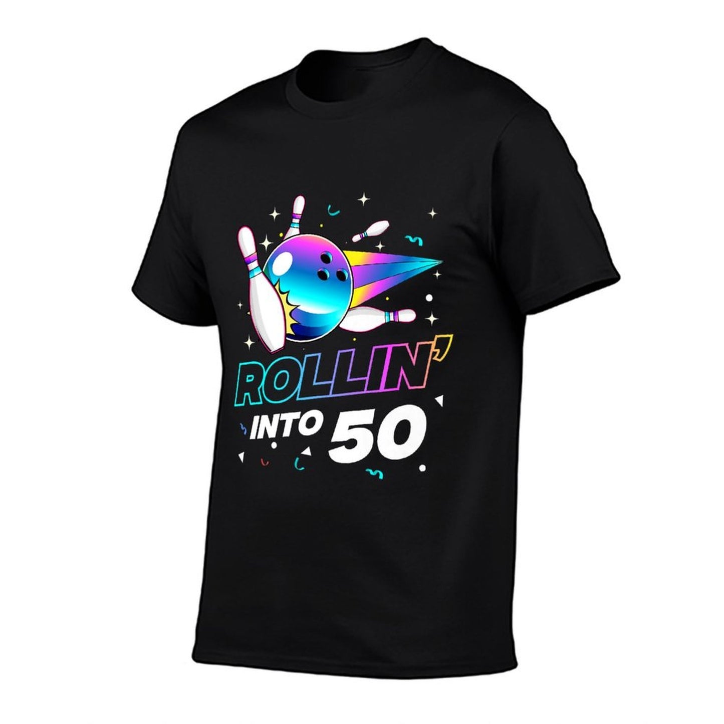 Rollin Into 50 Bowling Bowler 50th Birthday Retro Premium Affordable Price T-Shirt