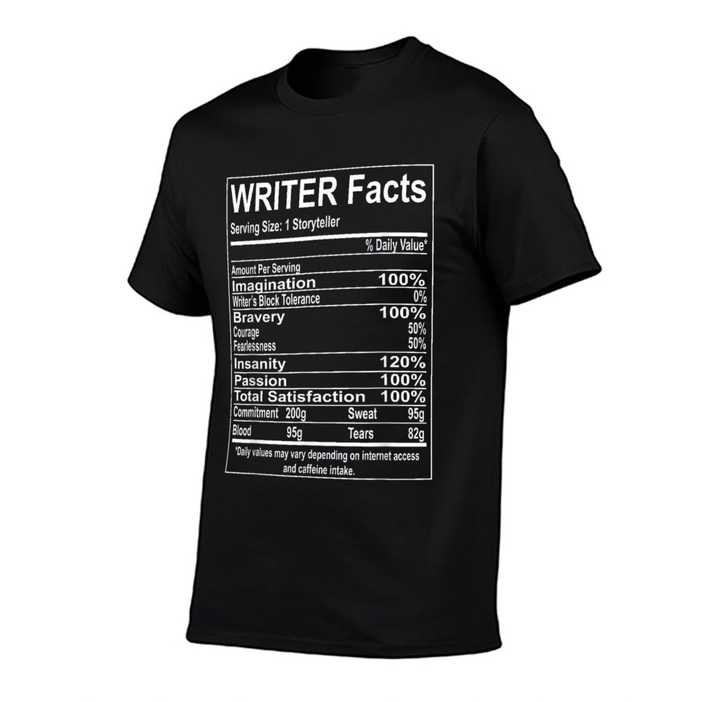 Writer Facts Storyteller Nutrition Information Polyester Blend T-Shirt