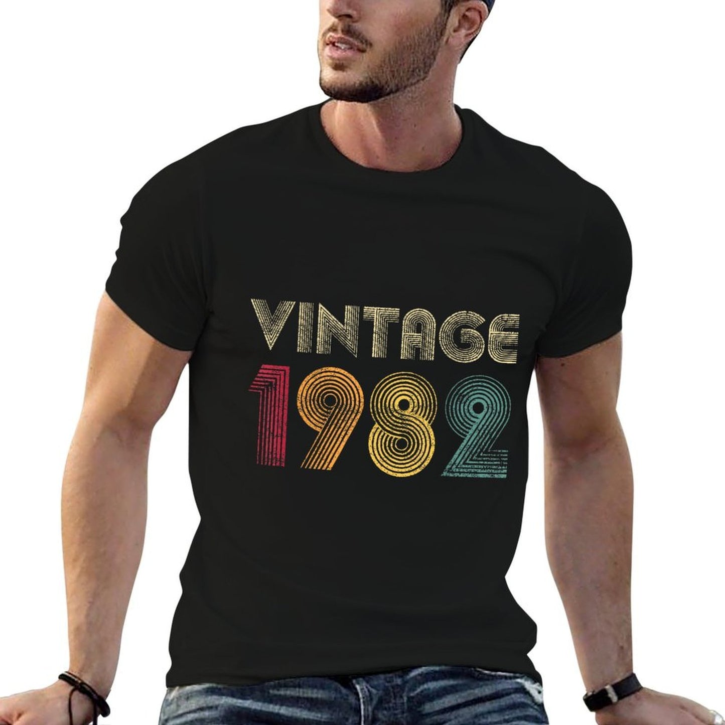 Vintage 1982 40th Birthday Gift Retro 40 Years Old Oversized Silhouette T-Shirt