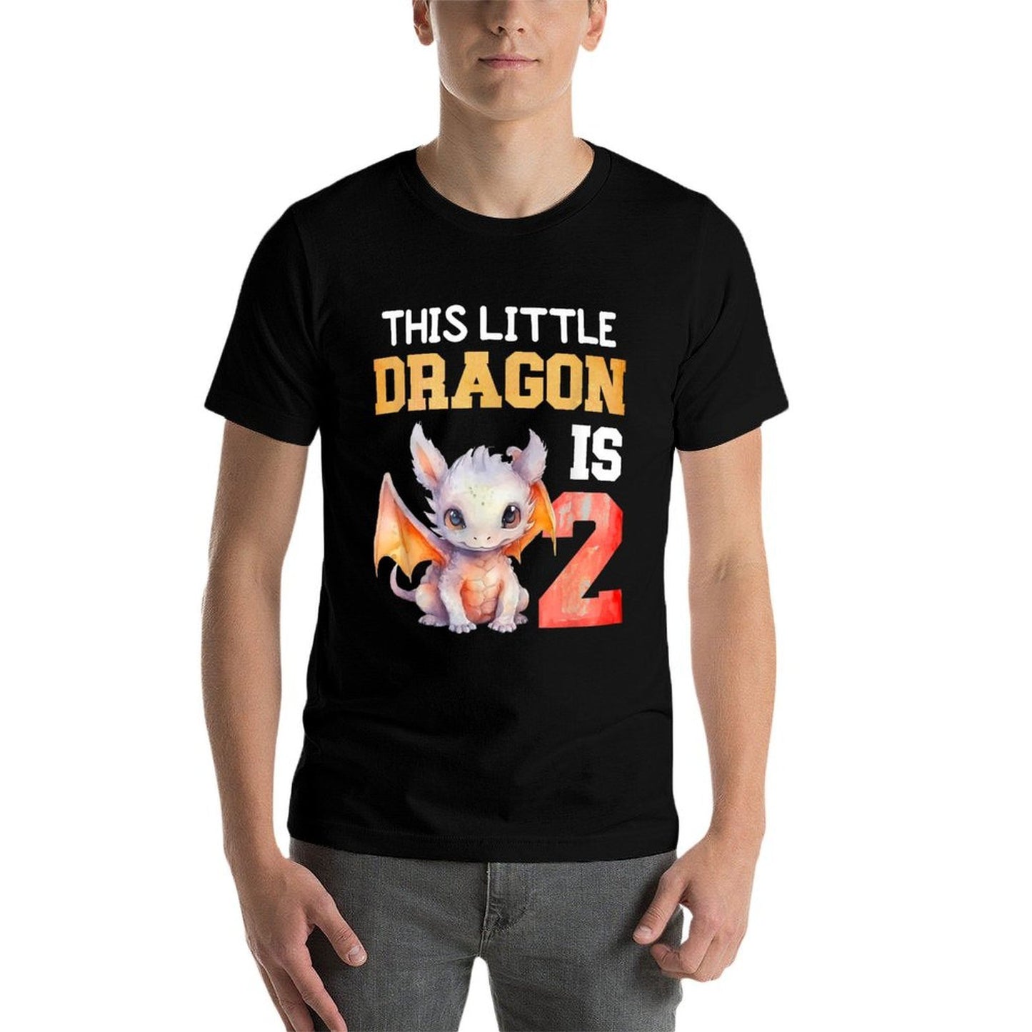 This Little Dragon Is 2 Year Old Birthday Dragon 2nd Girl Fade-proof Color T-Shirt