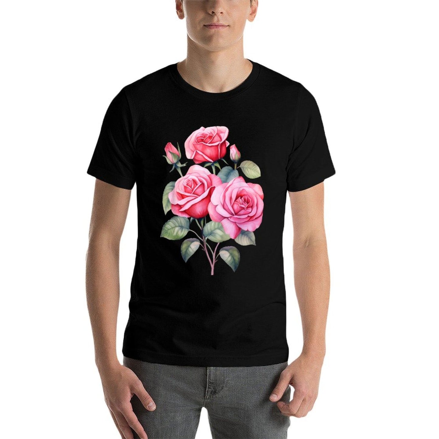 Roses Flowers Plant Gardening Floral Watercolor Classic T-Shirt