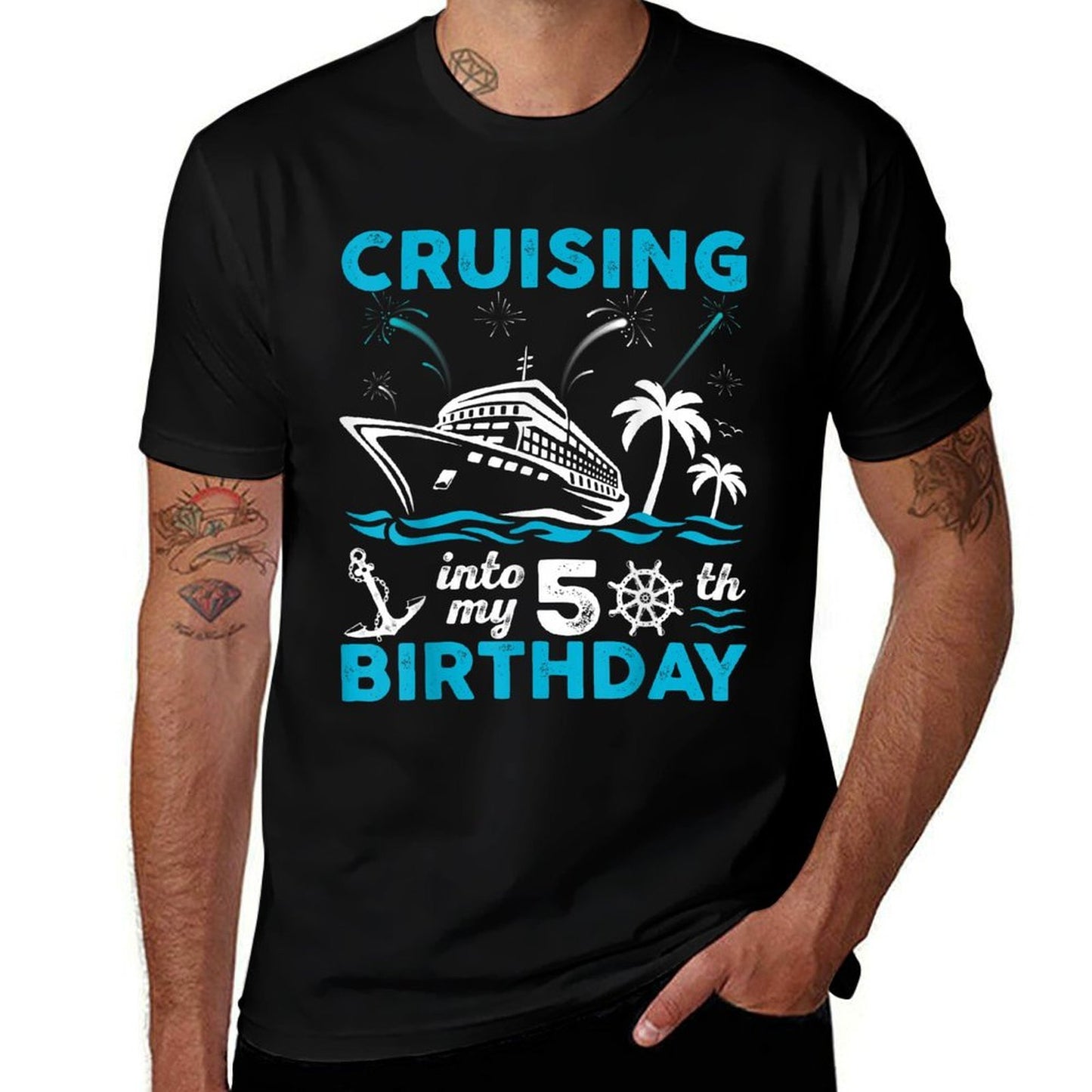 50 Year Old Birthday Cruising Into My 50th Birthday Cruise  Soft T-Shirt