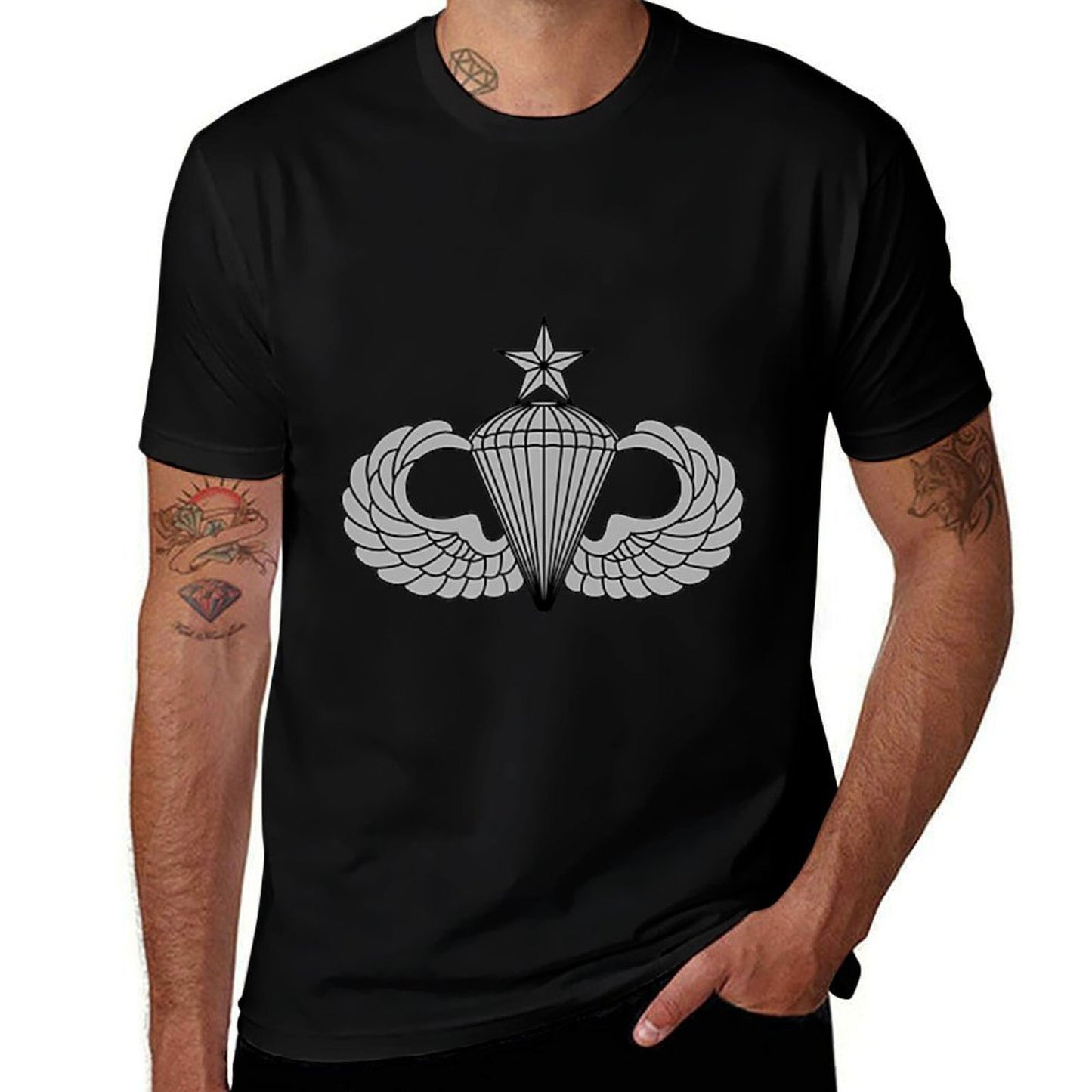 Senior Parachutist Badge - Airborne Wings - Jump - US Army Moisture-wicking T-Shirt