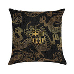 Barca Gold And Black Dragons Soft Reinforced Edging Throw Pillow