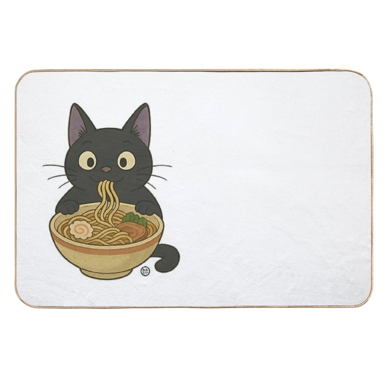 Black Cat Eating Ramen - Noodle Cat Japanese Kawaii Ramen Neko  Toxin-Free Bath Mat