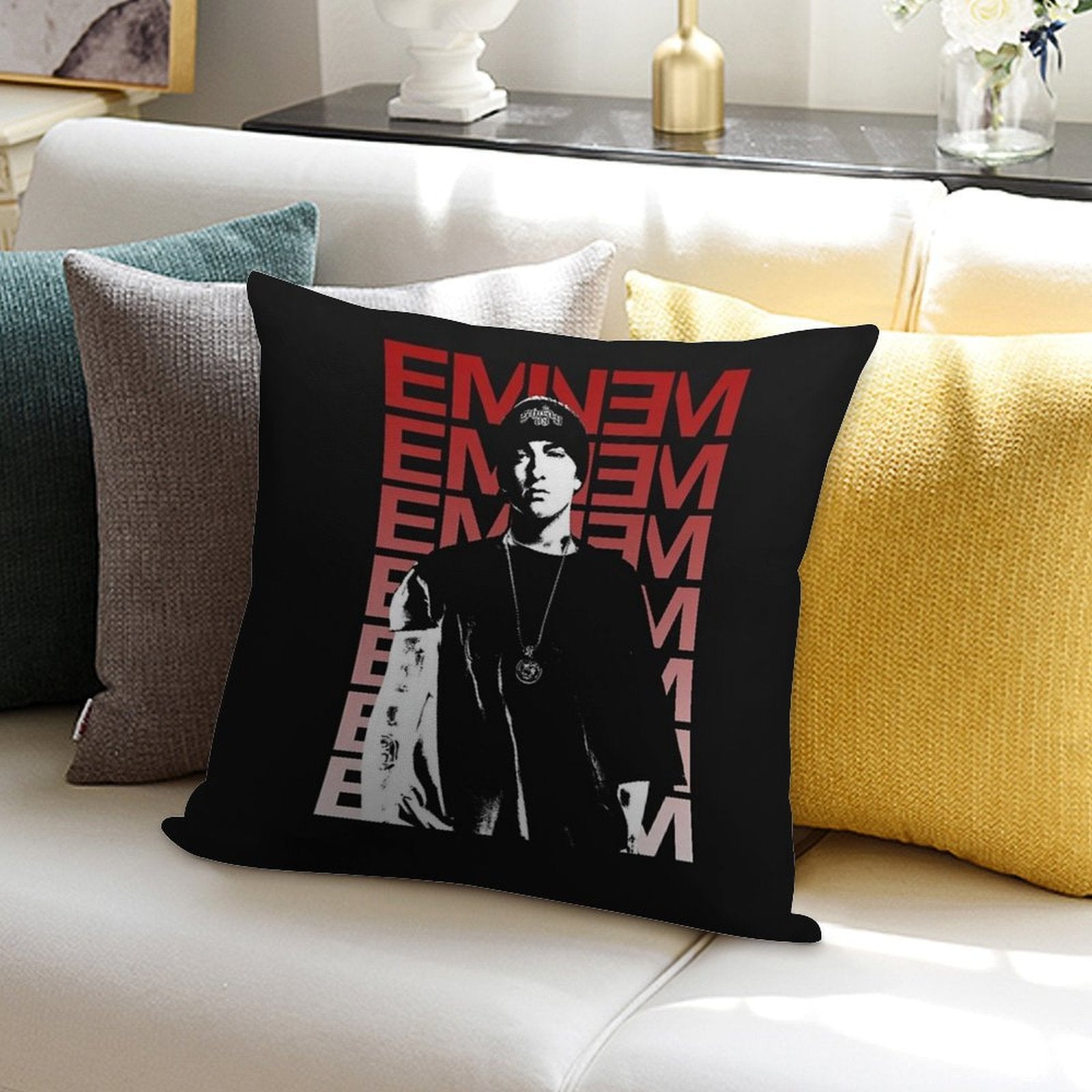 Rap Em Best Selling Eminem Soft Skin-Friendly Throw Pillow