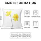 Hand Painted Yellow Daffodils Watercolor Painting Soft Bedroom Essential Throw Pillow