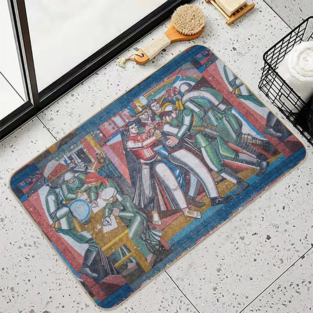 Soviet Mosaic from Cahul, Moldova #4  Stain-Proof Bath Mat