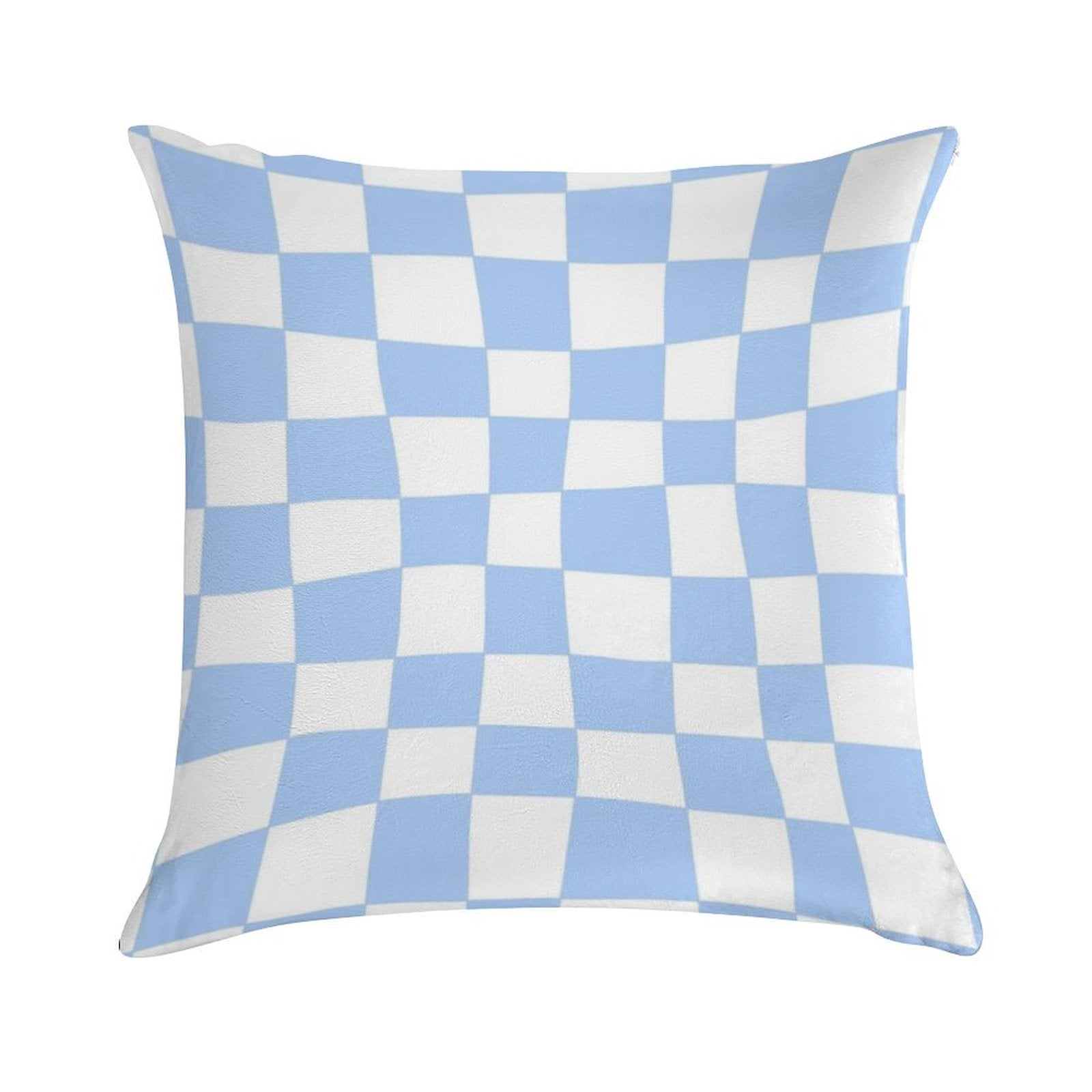 Hand Drawn Checkerboard Pattern (sky Bluewhite) Soft Home Decor Throw Pillow