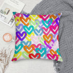 Colorful Heart Abstract Soft Durable Construction Throw Pillow