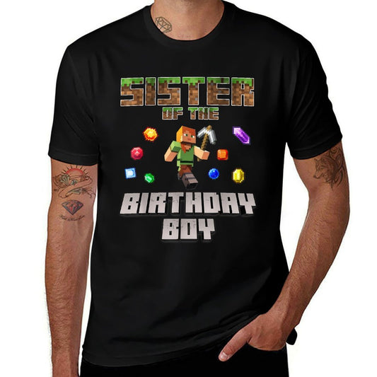Sister Of The Birthday Boy Video Gamer Pixel Number  Classic T-Shirt