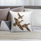 Camo Ducks Flying Soft Skin-Friendly Throw Pillow