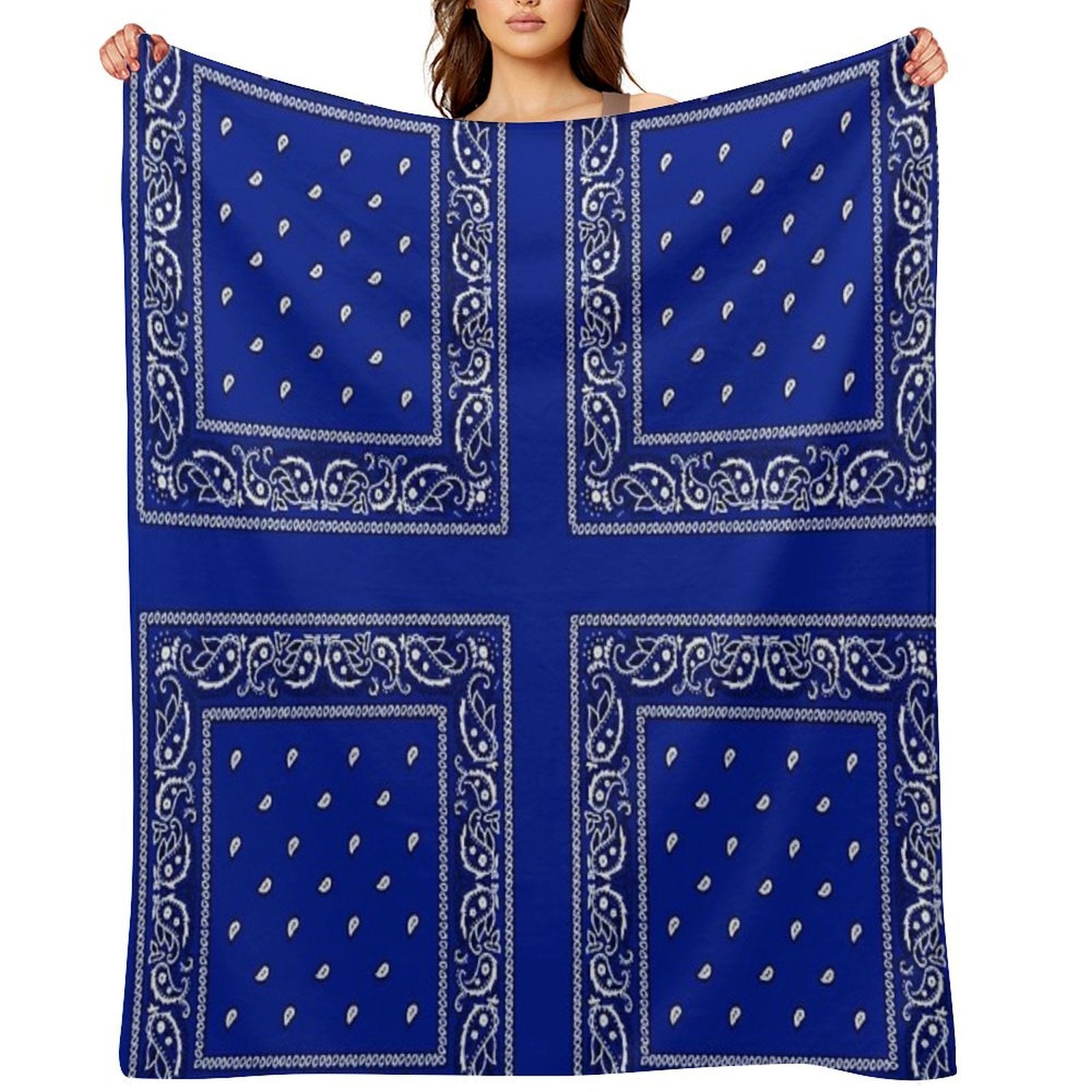 Blue Bandana Multi-functional Throw Blanket