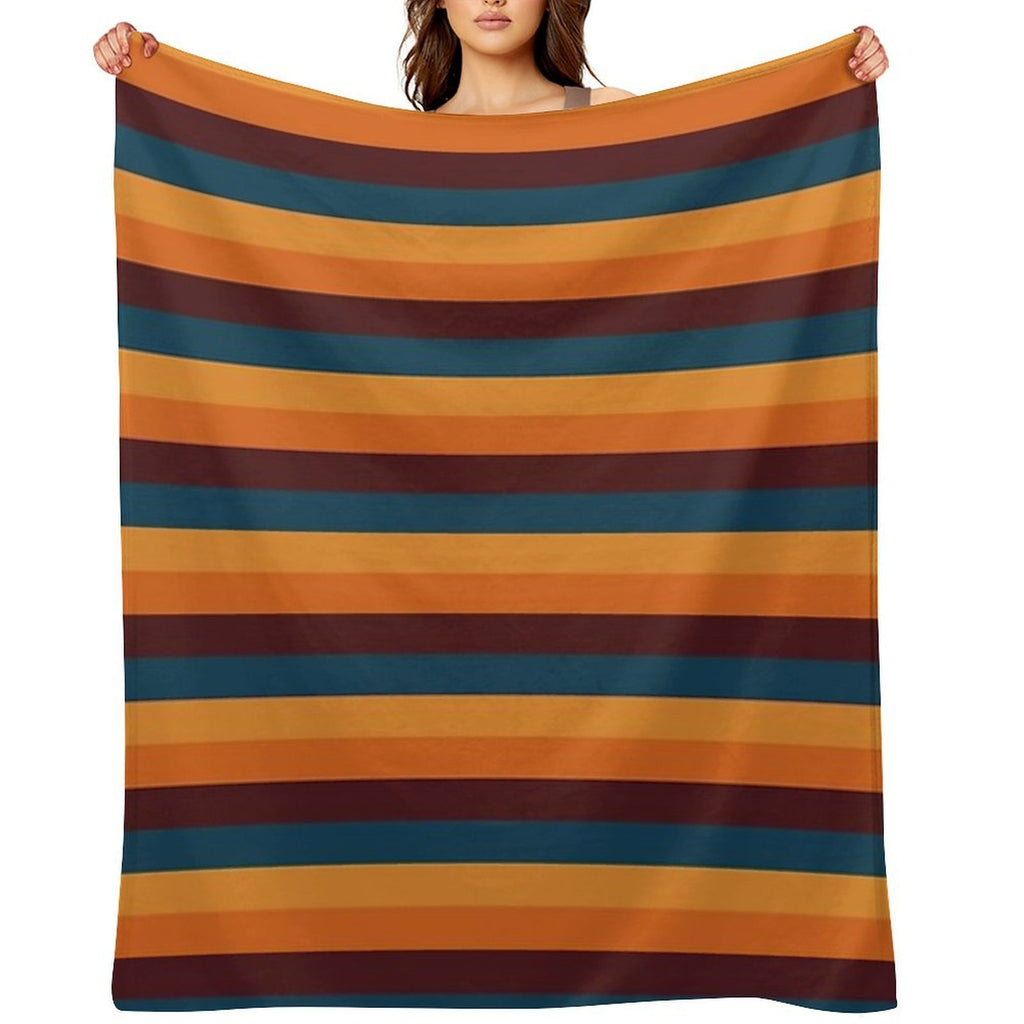 Walnut, Aegean Blue, Honey, Persimmon Orange Exotic Colour Patterns Lightweight Throw Blanket