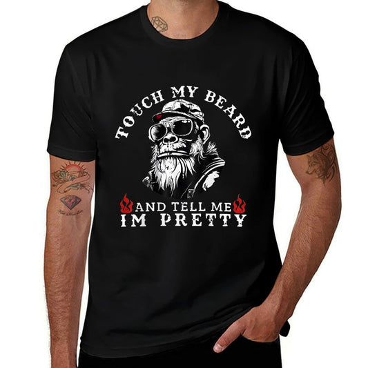 Touch My Beard And Tell Me Im Pretty Monkey  Trendy Pattern T-Shirt