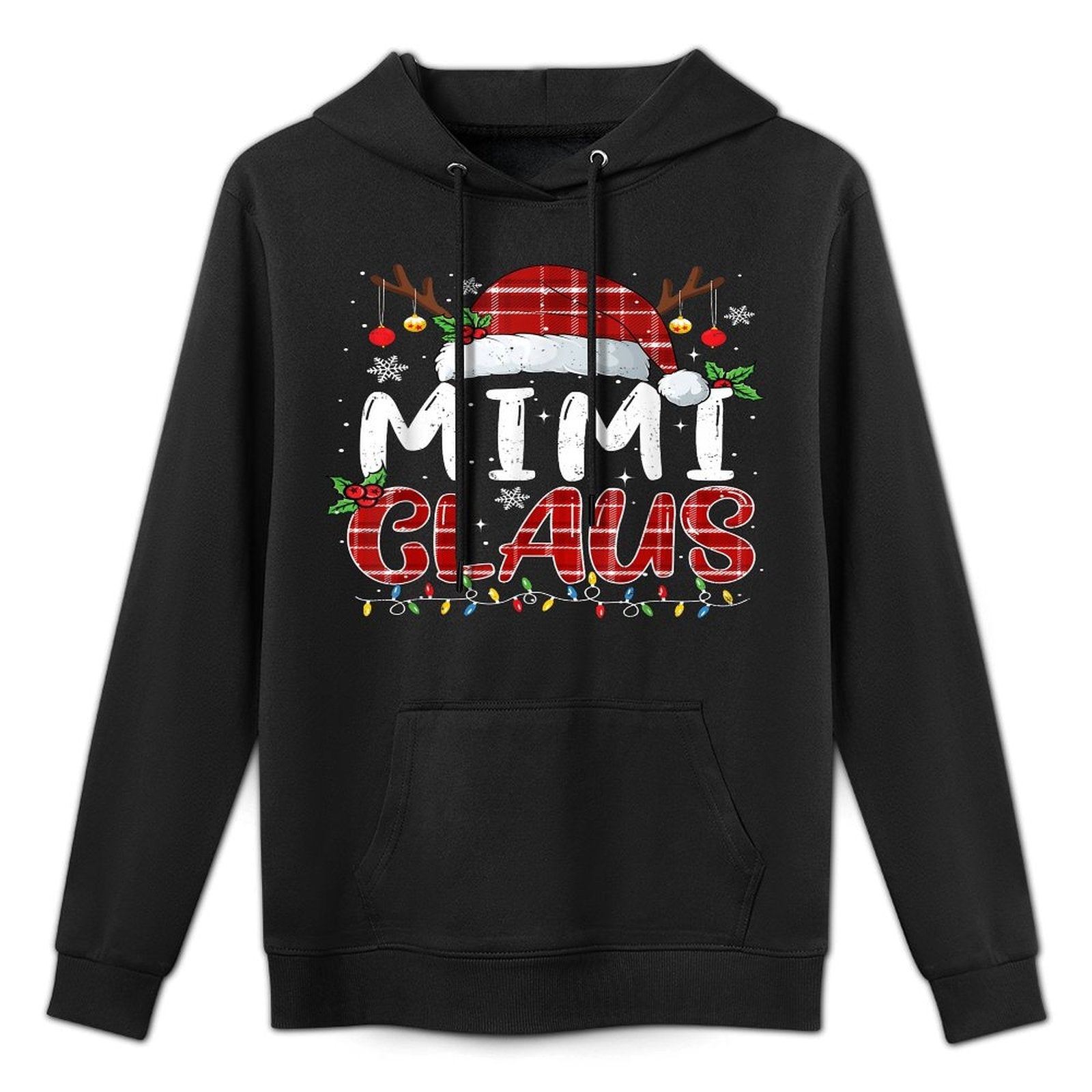 Mimi Claus Christmas Lights Pajama Family Matching Adjustable Hood Hoodie