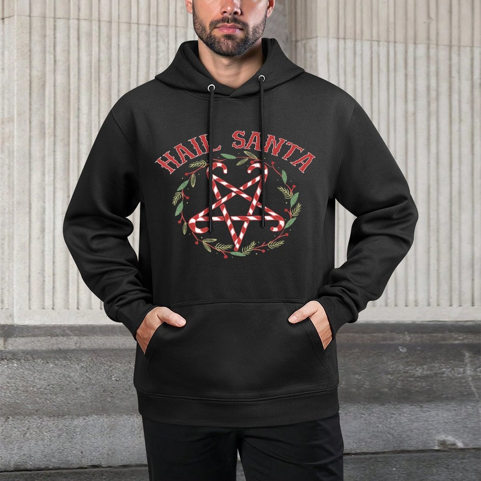 Hail Santa Christmas Krampus Clothing Colorfast Hoodie