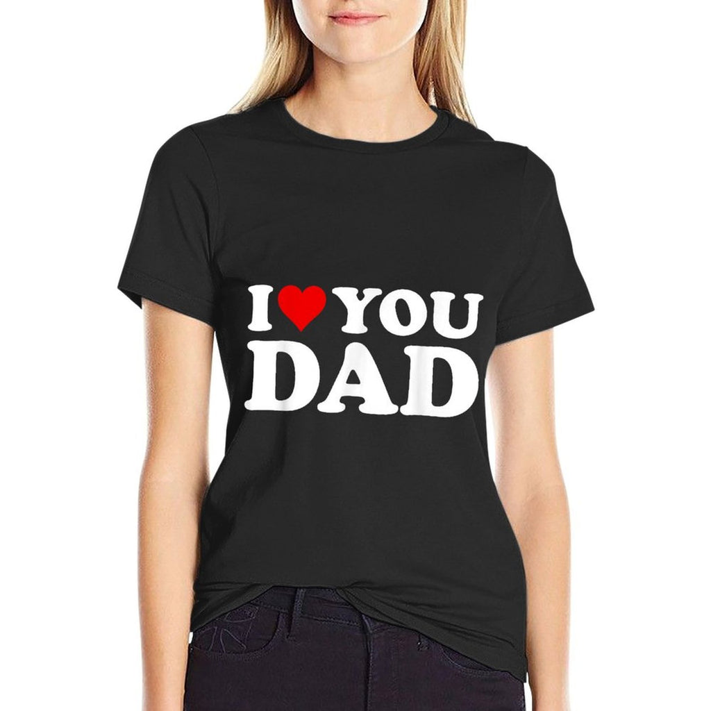 Red Heart I Love You Dad  Lightweight T-Shirt