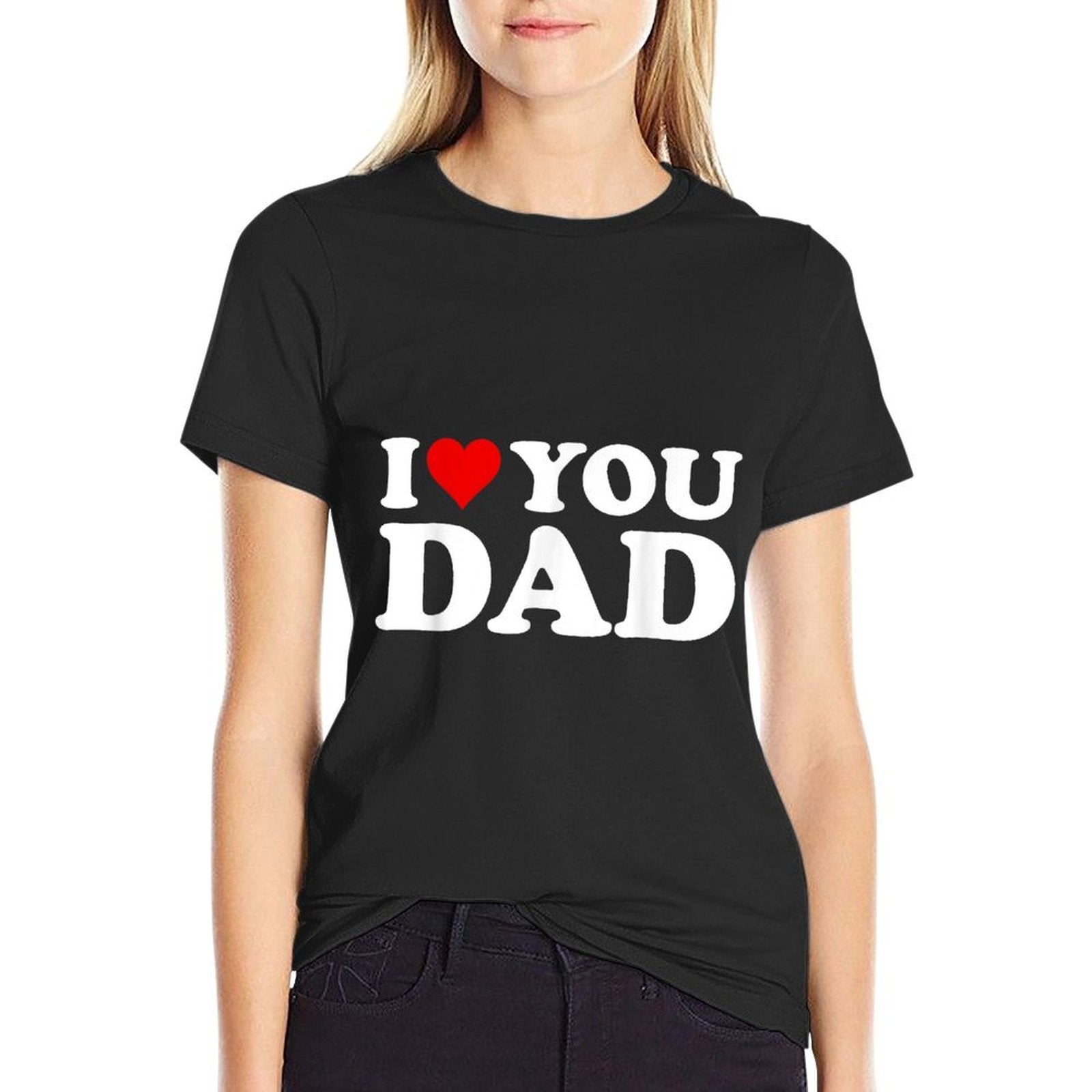Red Heart I Love You Dad  Lightweight T-Shirt