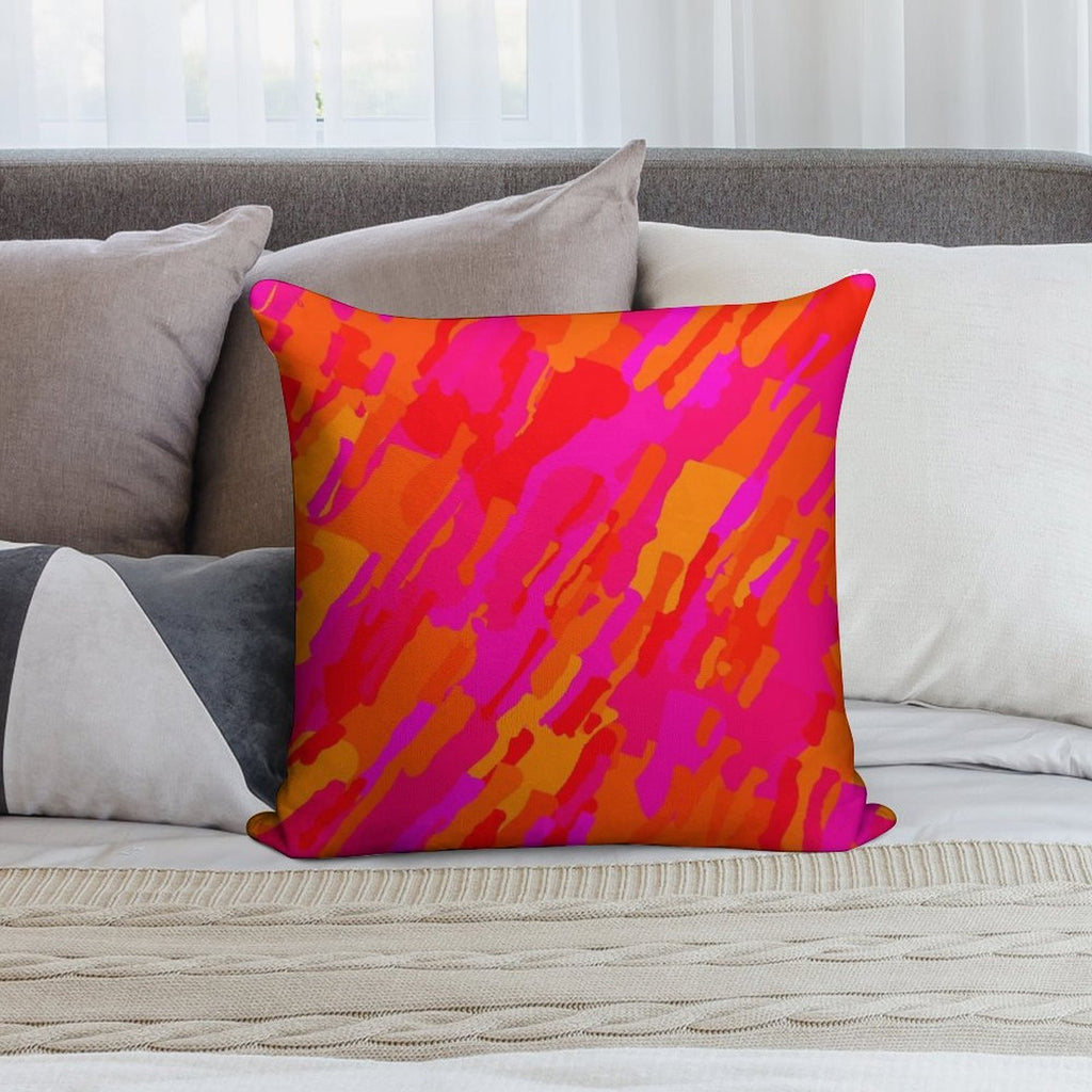 Hot Fuchsia Orange Soft Luxury Feel Throw Pillow