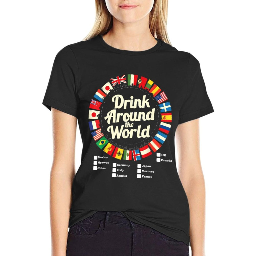 Adult Vacation Drinking Countries International National  Summer-ready Fabric T-Shirt