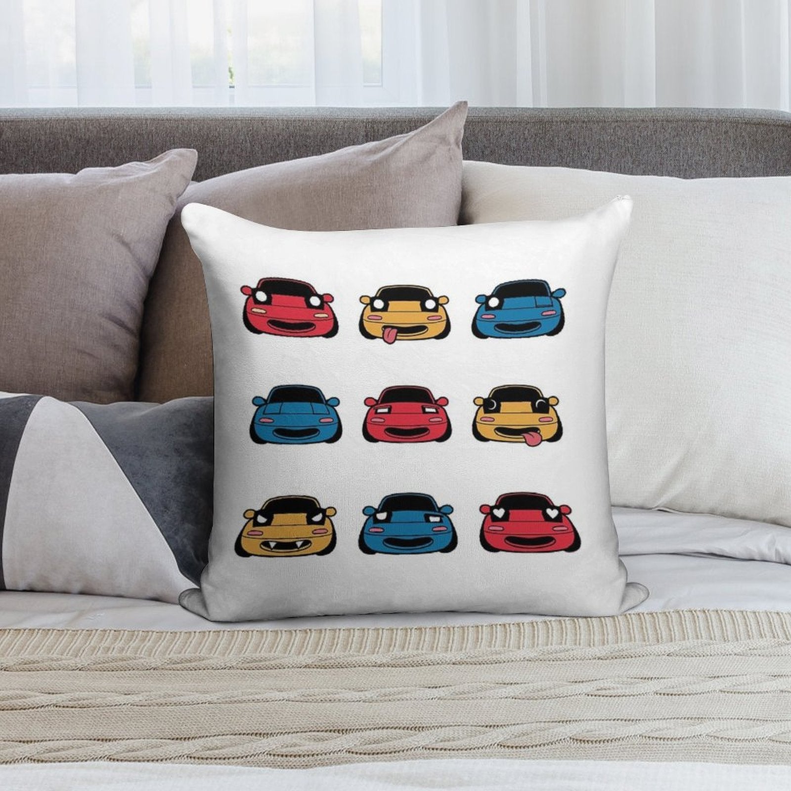 MANY FACES OF MIATA Soft Home Decor Throw Pillow