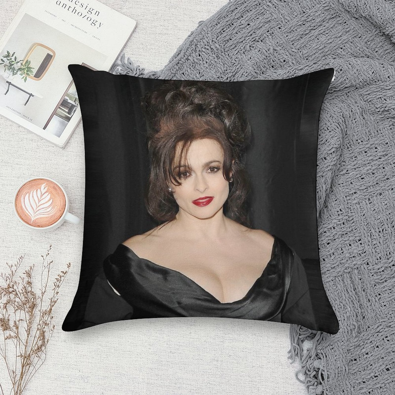 Helena Bonham Carter Merch Soft Fade-Resistant Throw Pillow