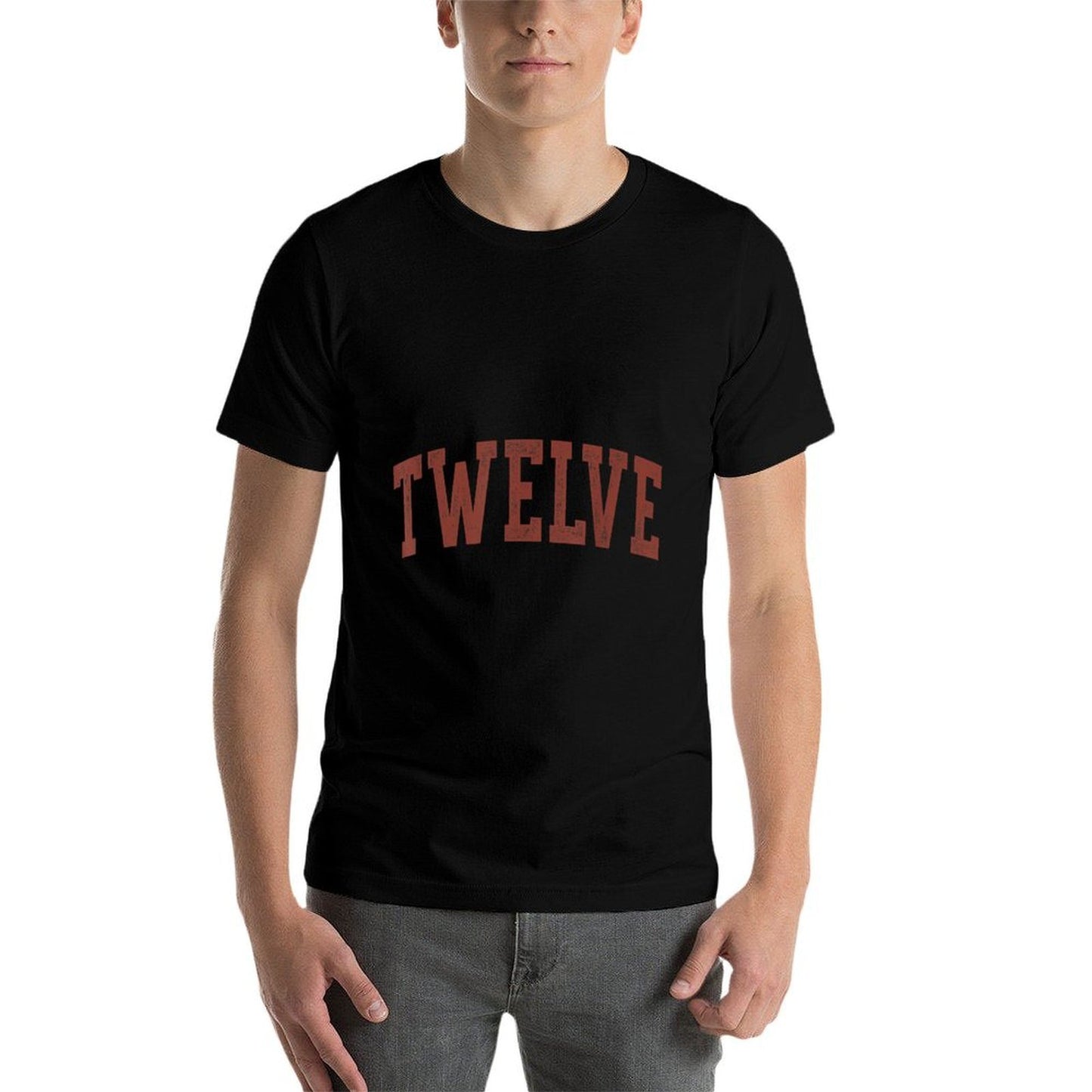 Twelve Minimalist 12th Birthday Design 12-Year-Old  High-quality Stitching T-Shirt